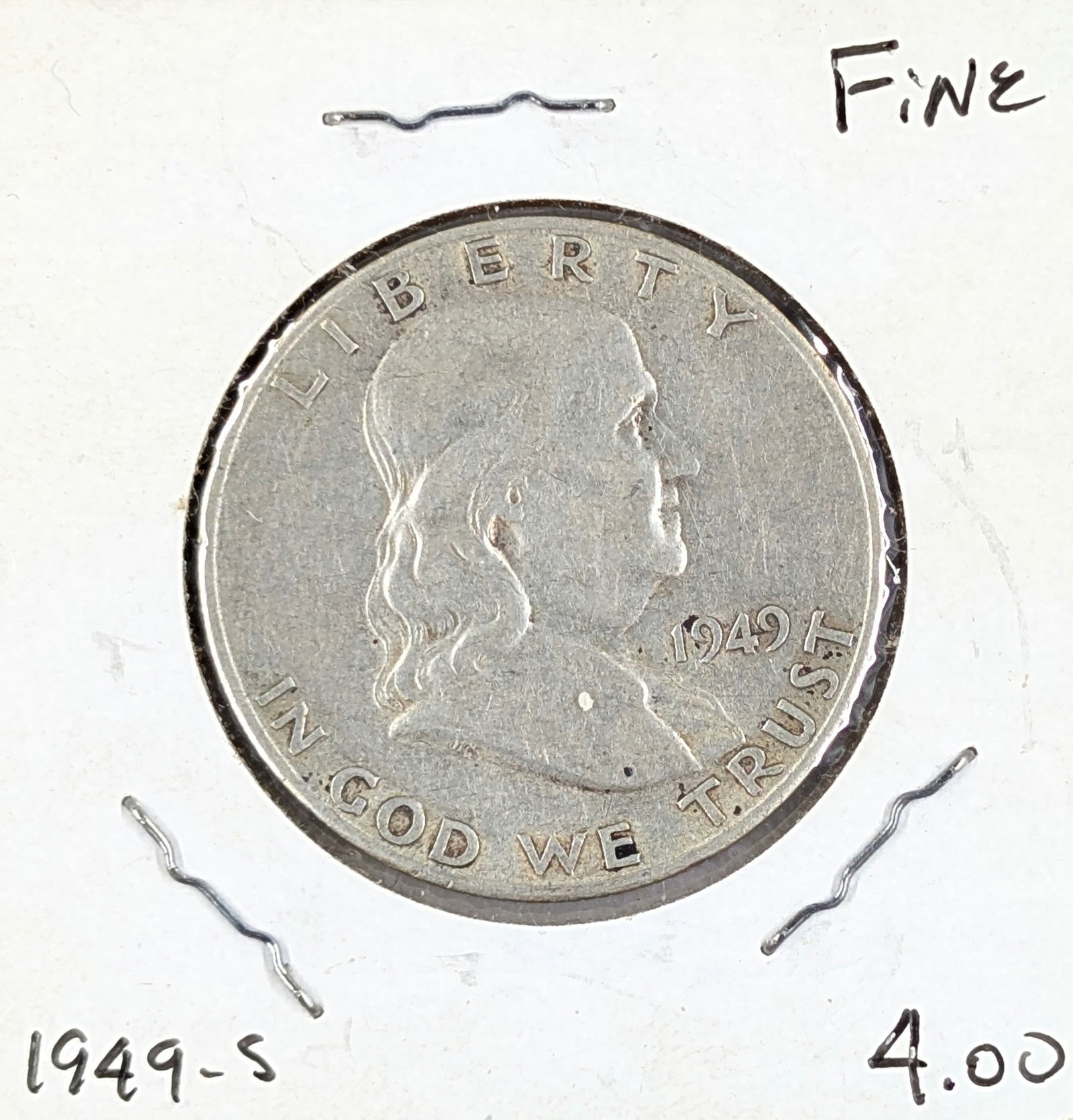 1949-S Silver Franklin Half Dollar: Silver 