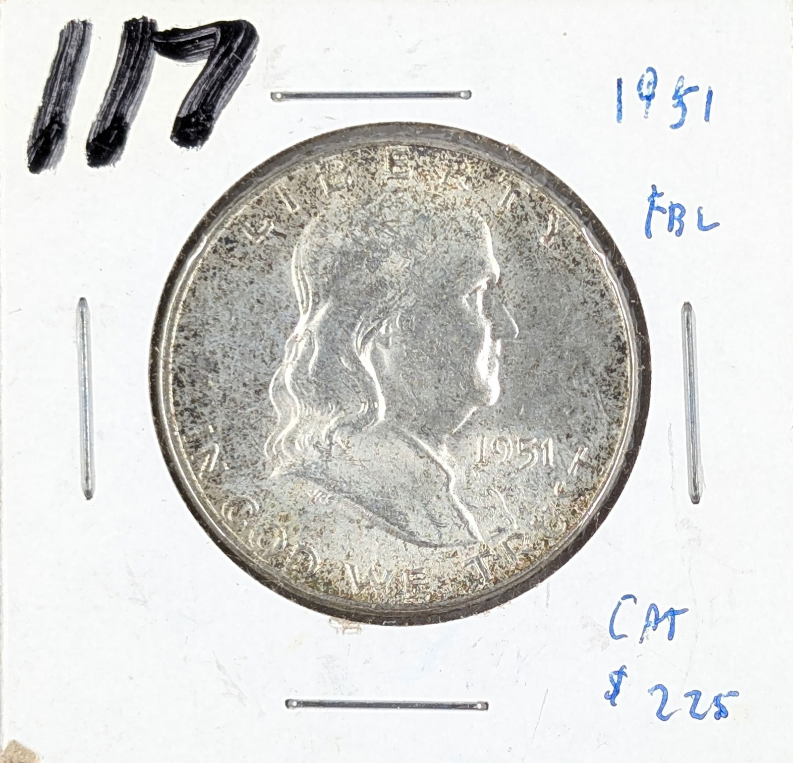 1951 Silver Franklin Half Dollar: Silver 