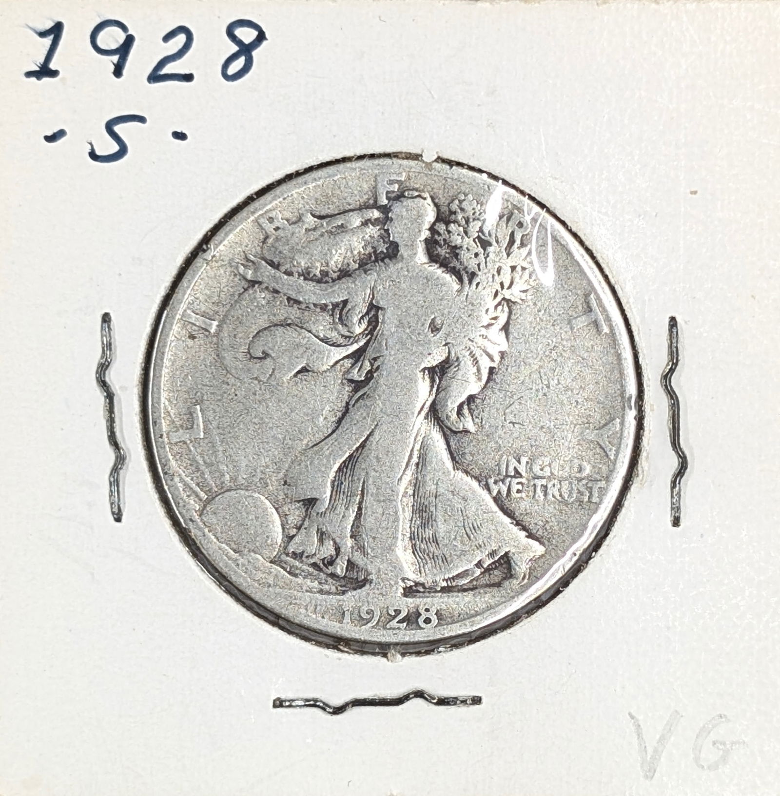 1928-S Silver Walking Liberty Half Dollar: Silver 