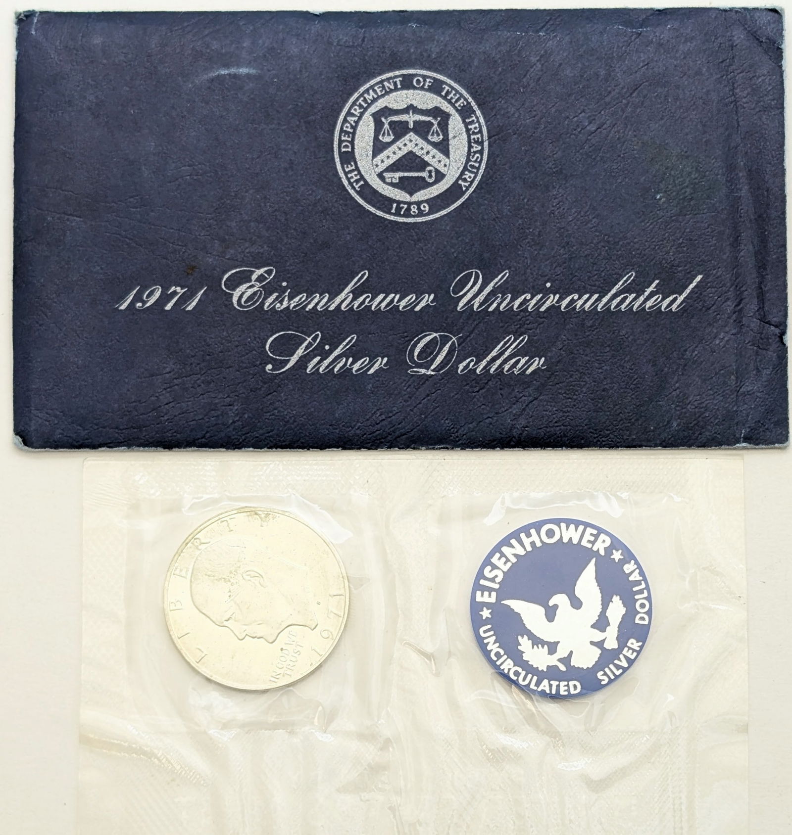 1971-S Eisenhower " Ike" Uncirculated Silver Dollar: Silver 