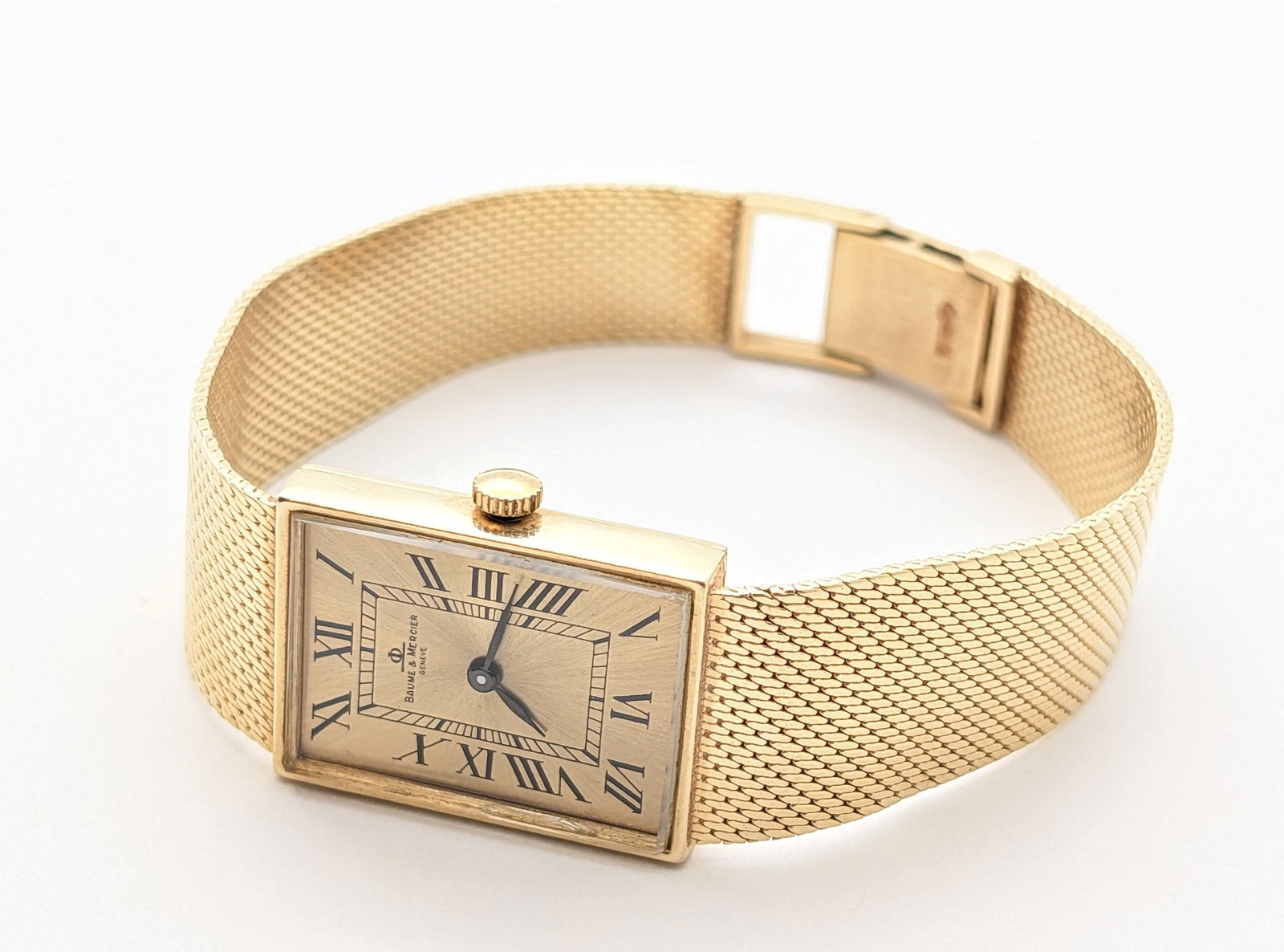 Stunning Vintage Mens Baume & Mercier 14k Bracelet Watch! Mechanical Winding - Runs Great! (1 of 9)