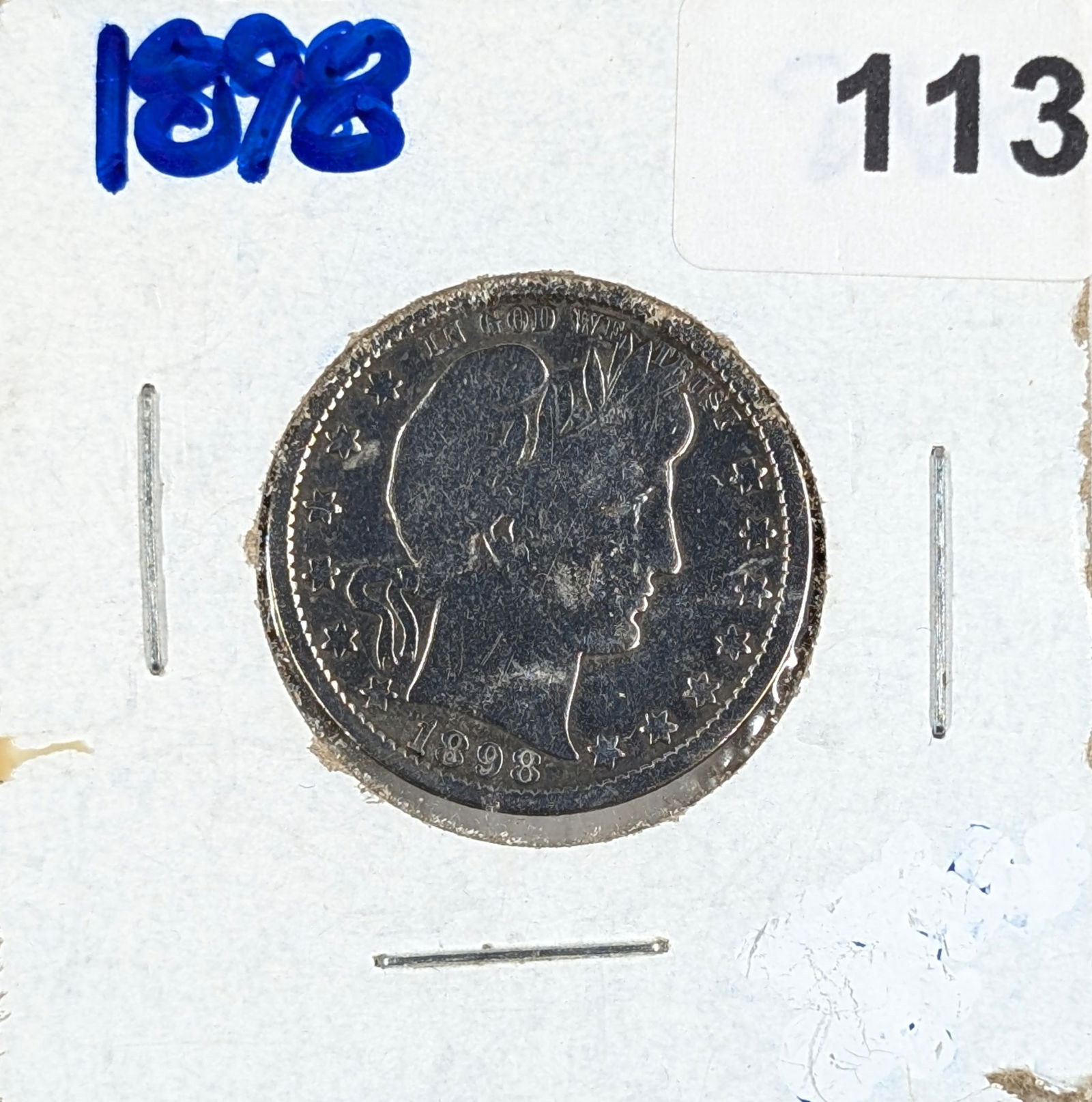 1898 Silver Barber Quarter (1 of 2)