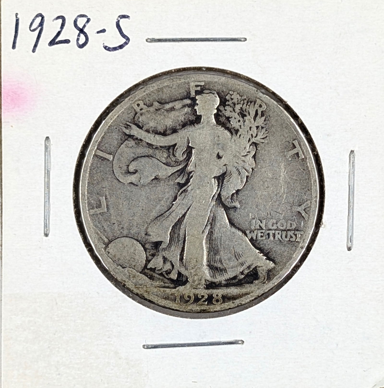 1928-S Silver Walking Liberty Half Dollar: Silver 