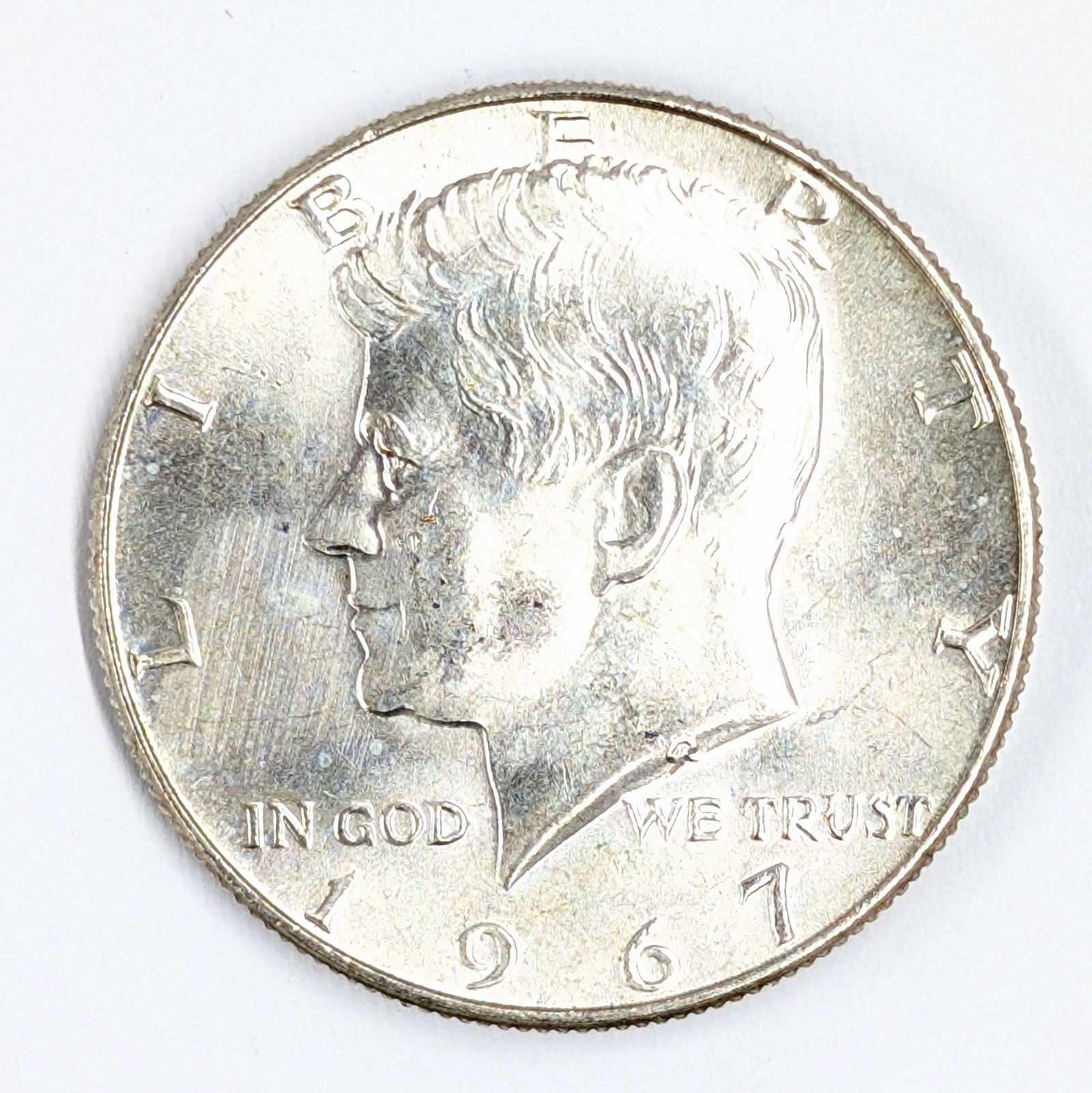 1967 Silver John F Kennedy Half Dollar - Uncirculated: 40% Silver 