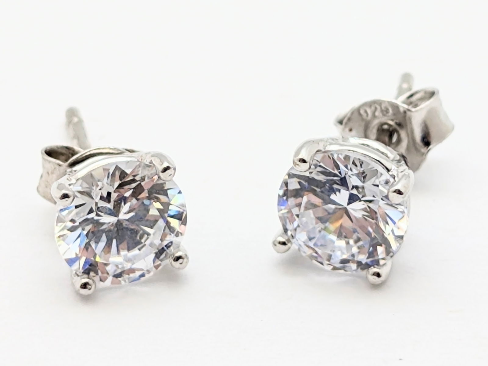 Sterling Silver Cubic Zirconia Stud Ladies Earrings (1 of 6)