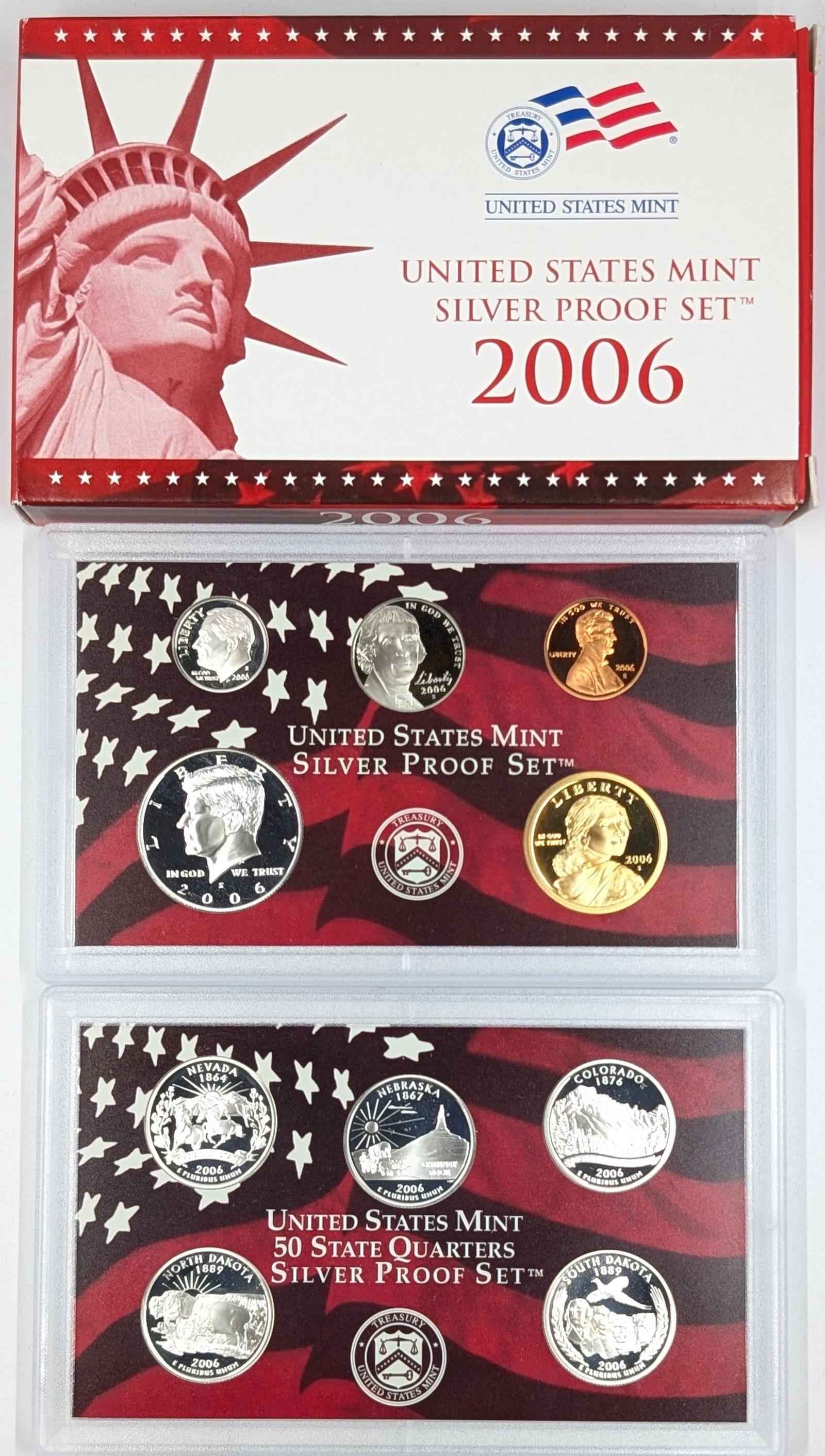2006 Silver US Mint Proof Set w/ Silver Half, Quarters & Dime w/ COA (1 of 3)
