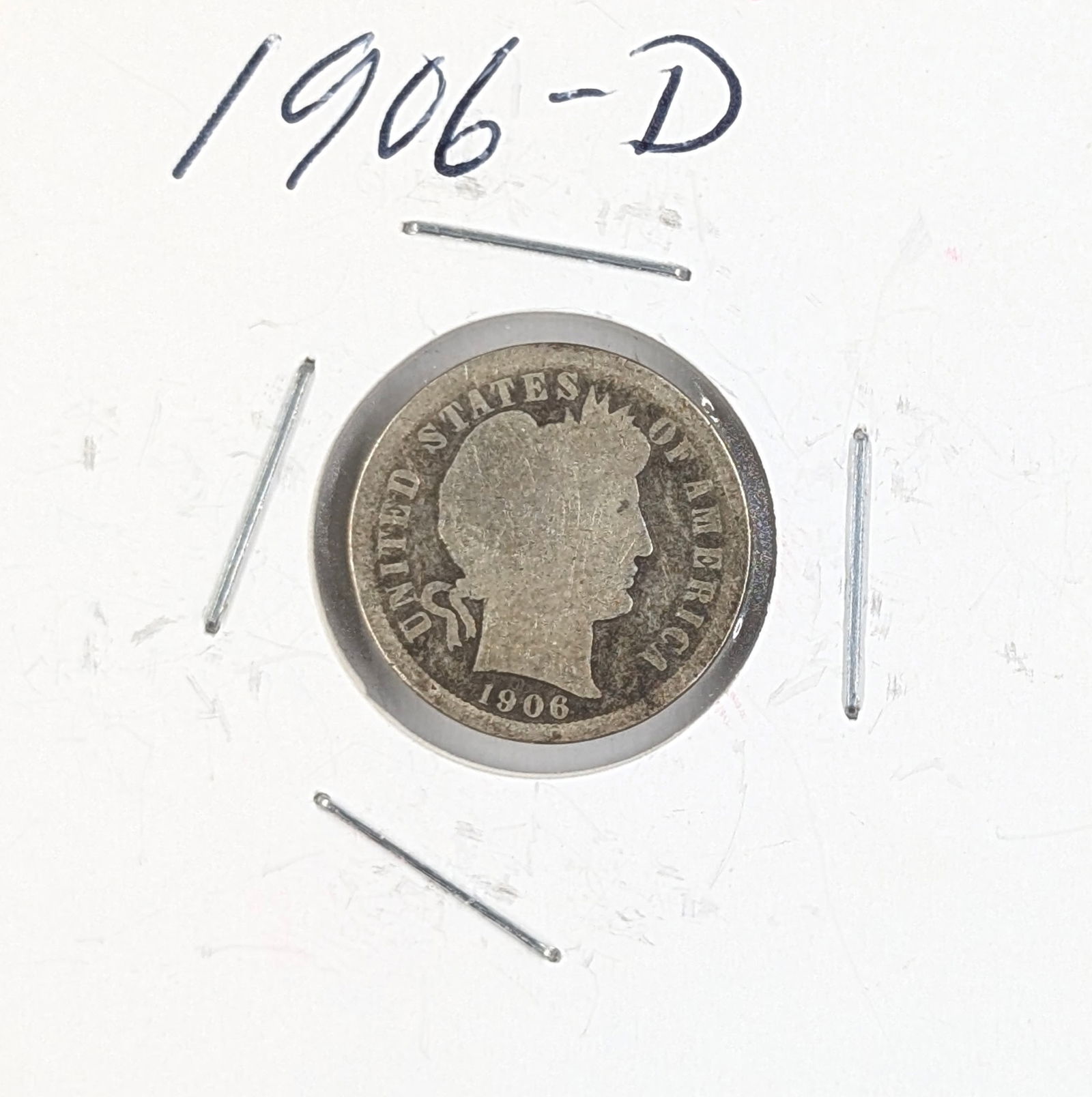 1906-D Silver Barber Dime (1 of 2)