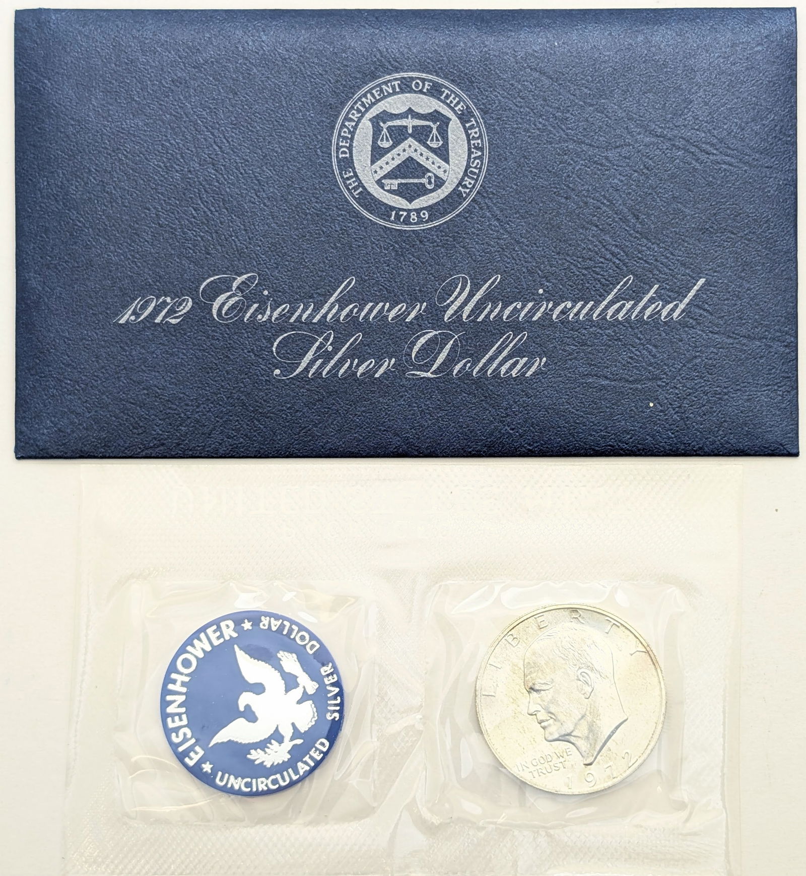 1972 Eisenhower " Ike" Uncirculated Silver Dollar: Silver 