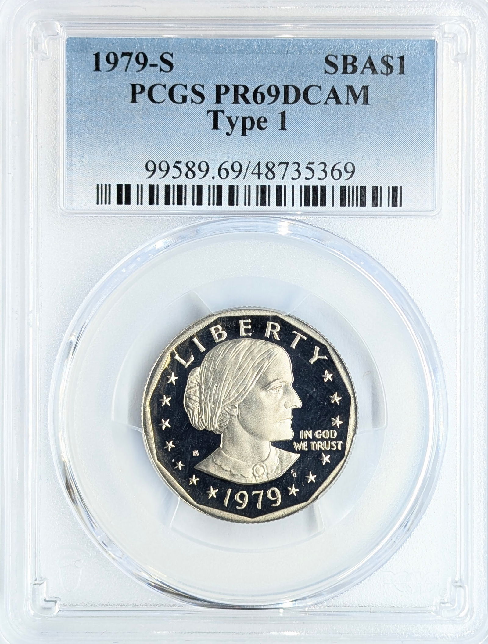 PCGS 1979-S Type 1 PR69 DCAM Susan B. Anthony Dollar: Coin 