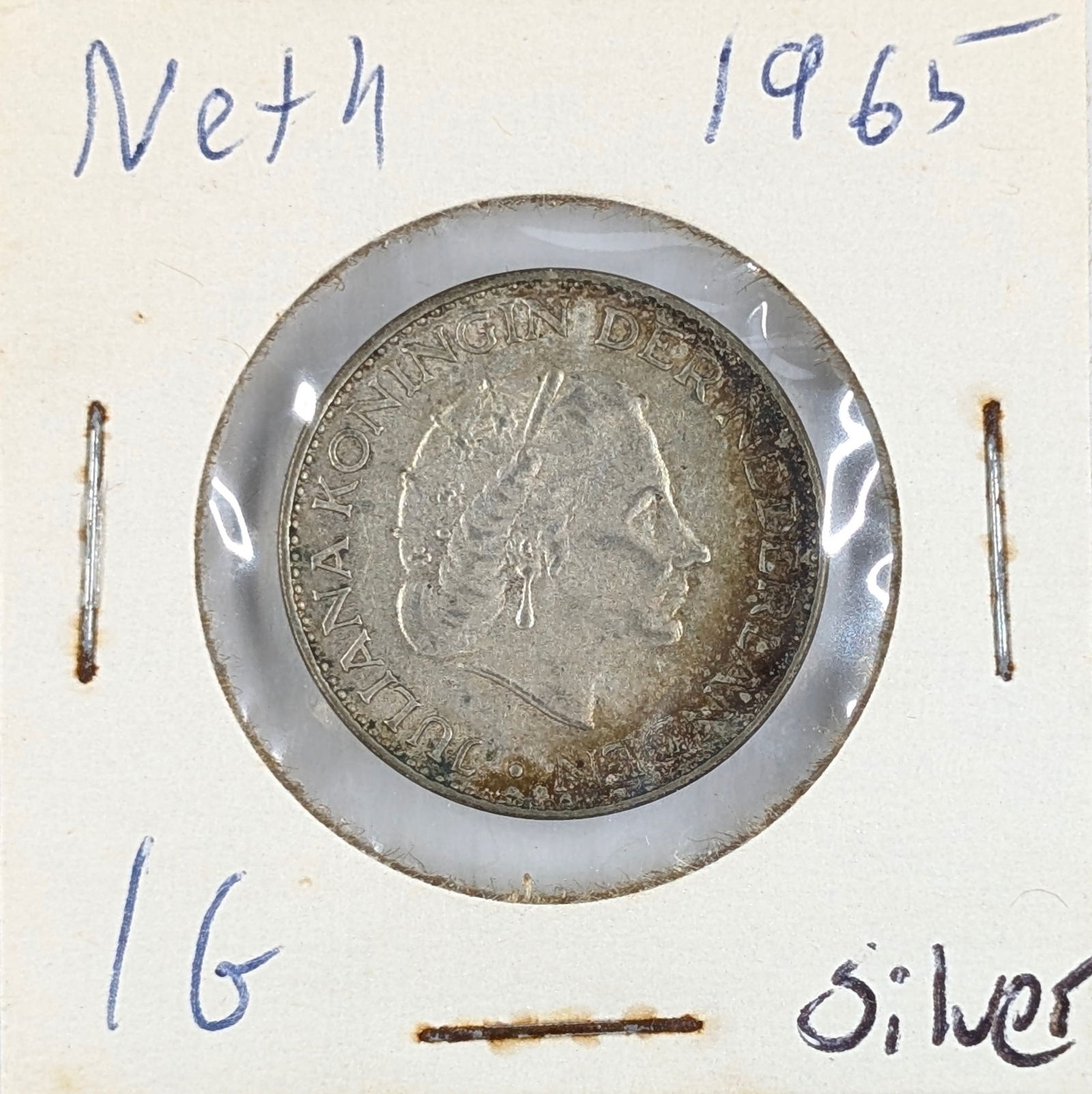 1965 Silver Netherlands 1 Gulden: 72% Silver 
