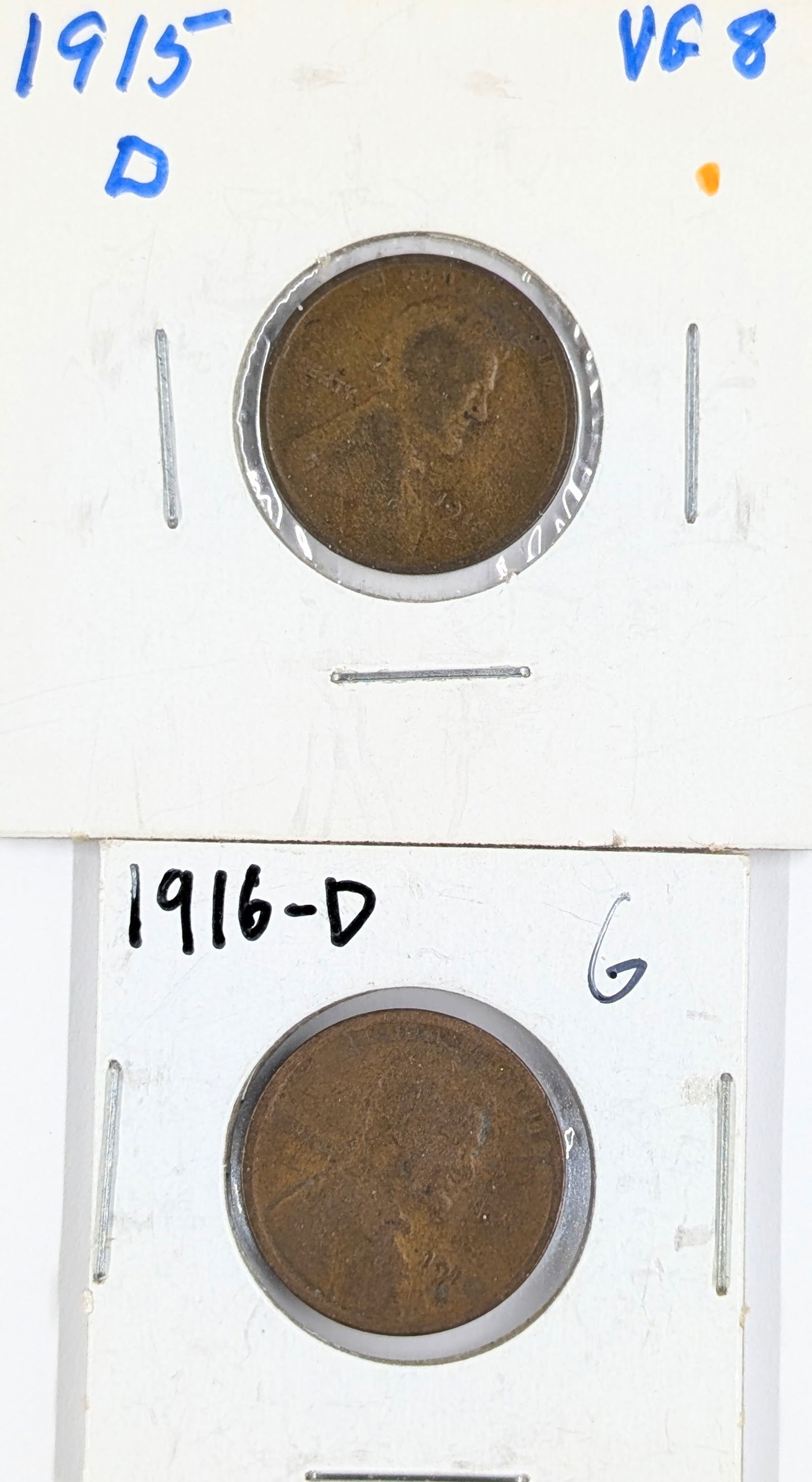 Lot of 2 Wheat Cents - 1915-D, 1916-D: Coin 