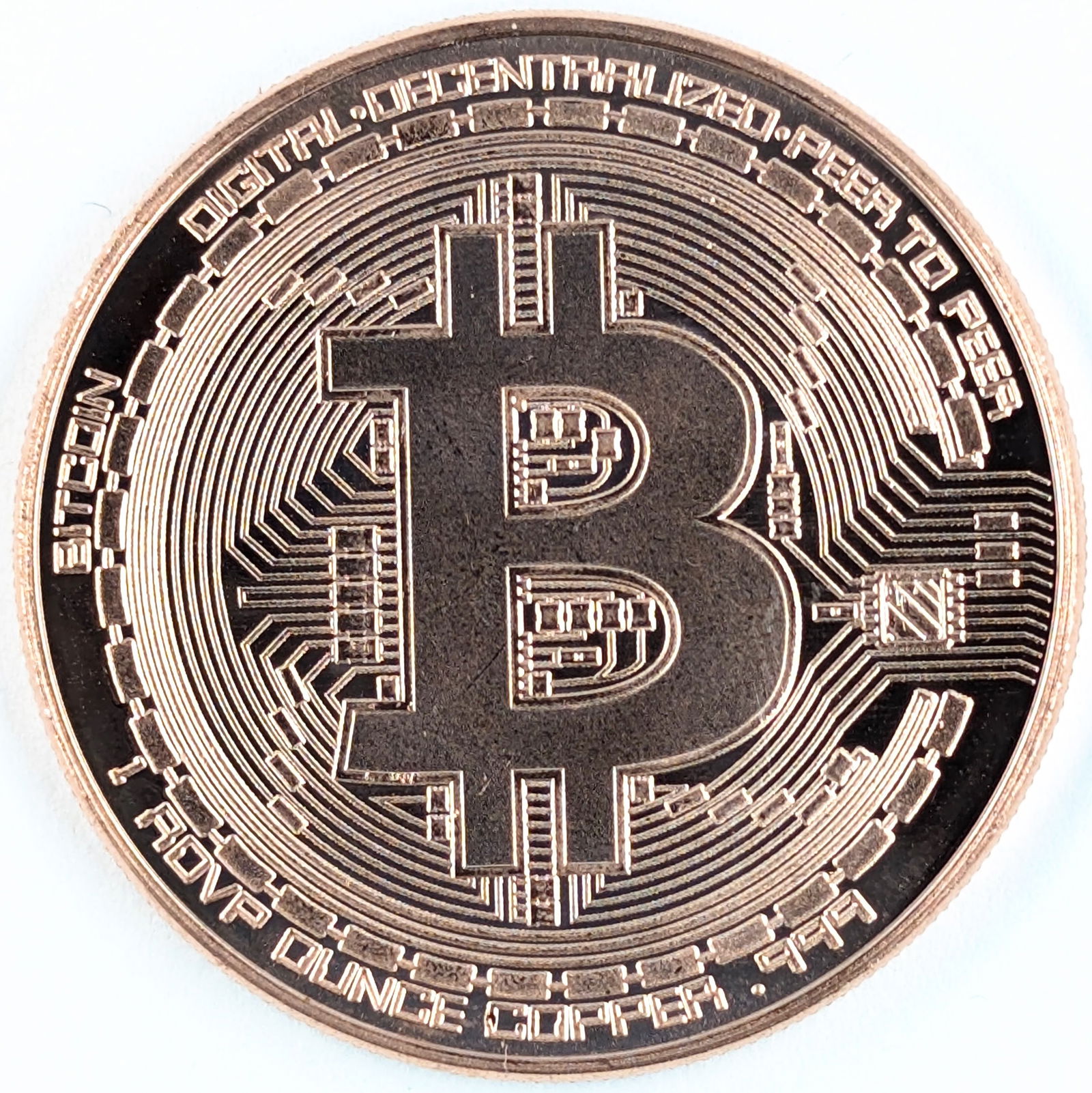 1 Ounce Fine .999 Copper Round - Bitcoin: Copper 