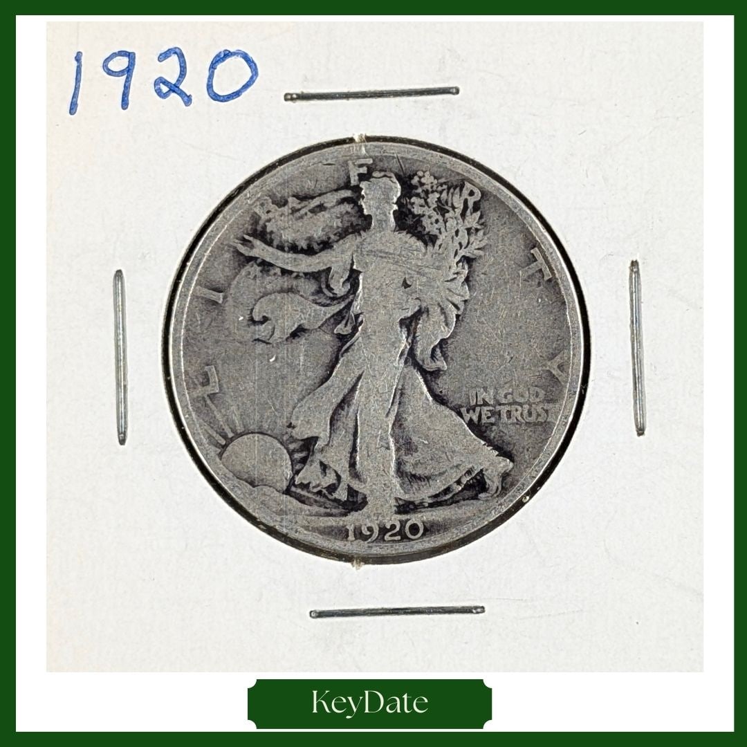 1920 Silver Walking Liberty Half Dollar - KEY DATE: Silver 