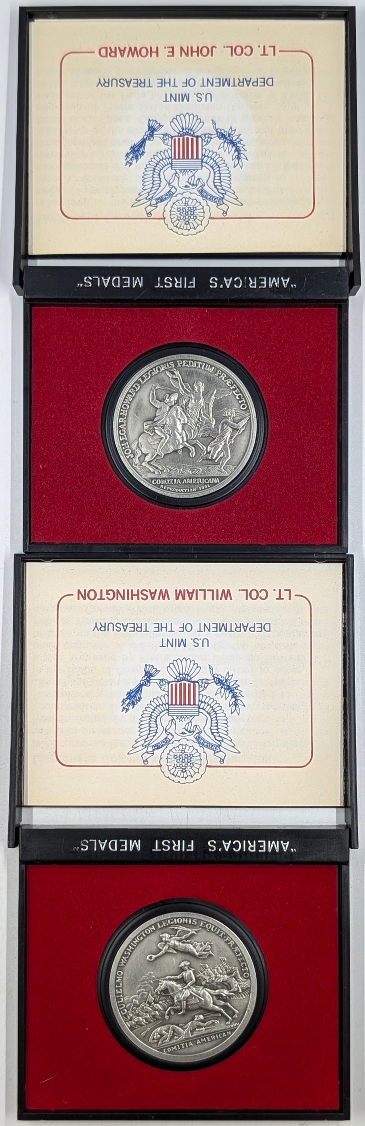 Lot of 2 America's First Medals - Lt. Col. William Washington & Lt. Col. John E. Howard: Commemorative 