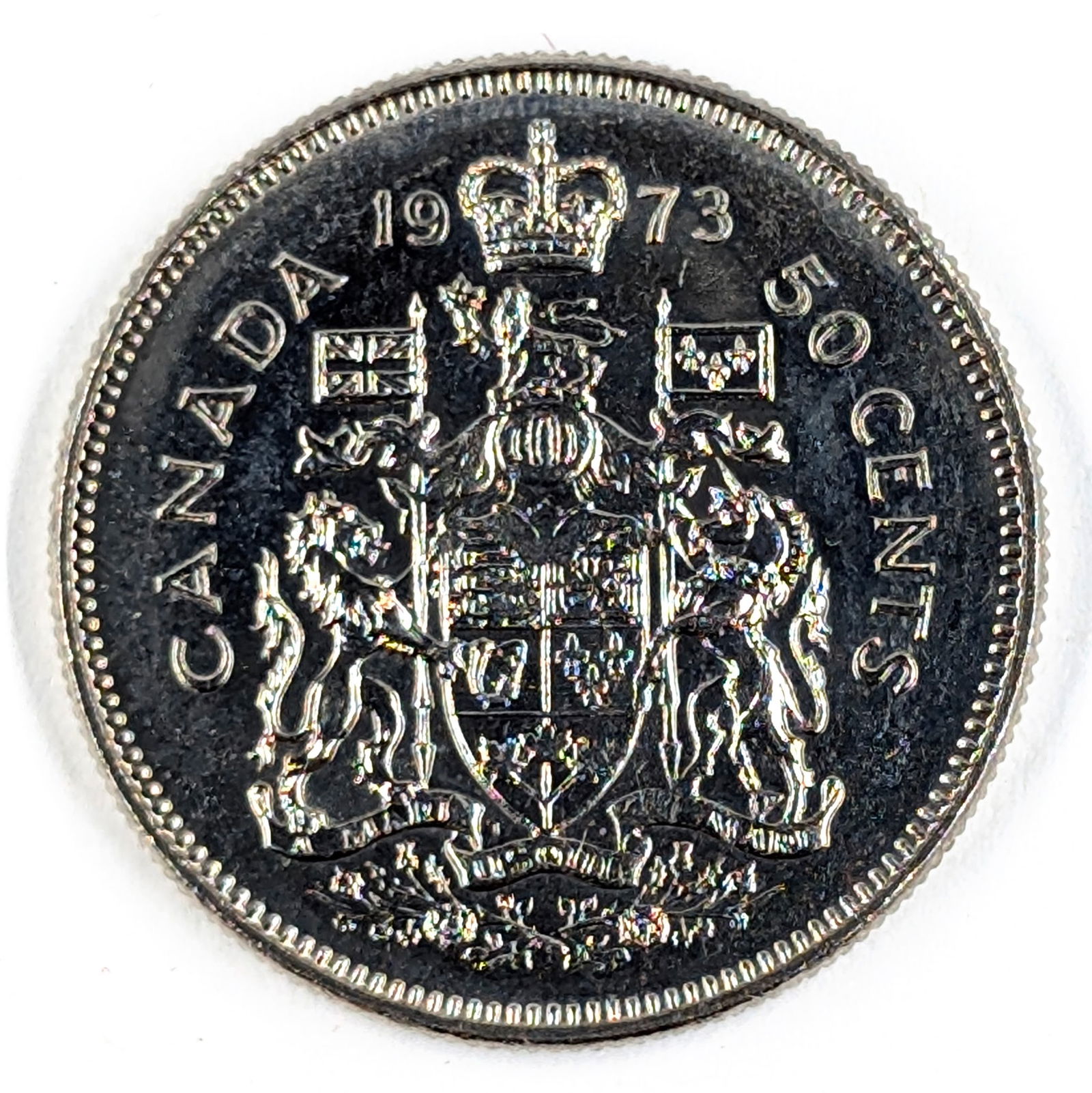 1973 Canadian Half Dollar - Error Missing "D" in "AD MARE": Coin 