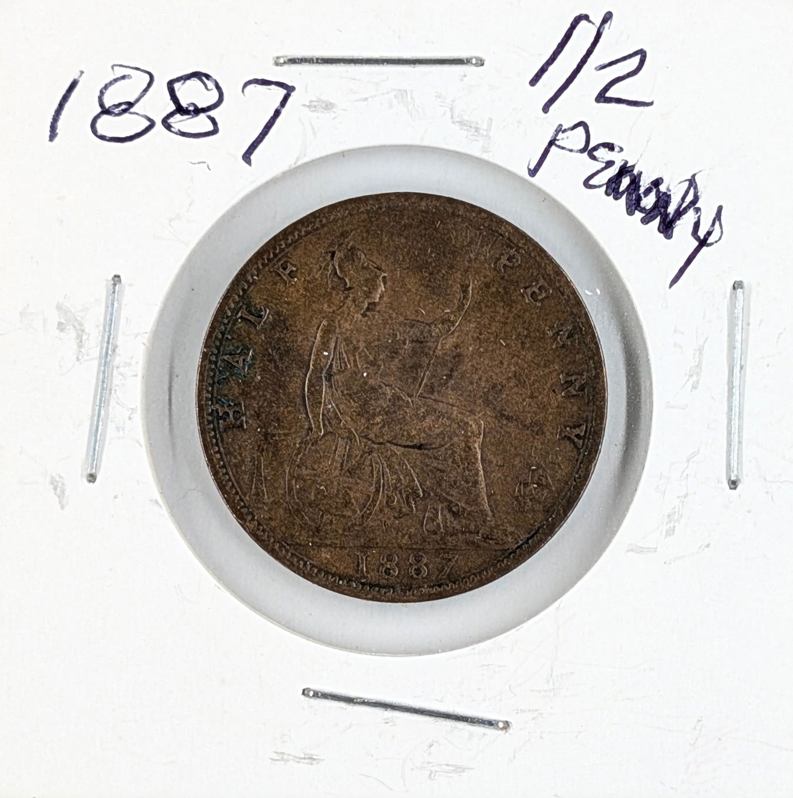 1887 United Kingdom 1/2 Penny: Coin 