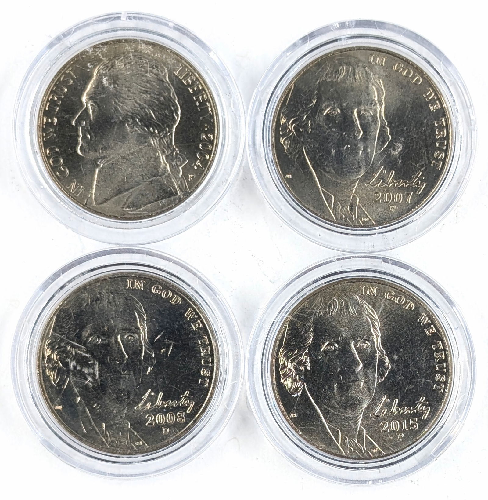 Lot of 4 Commemorative Jefferson Nickels - 2004-2015: Coin 