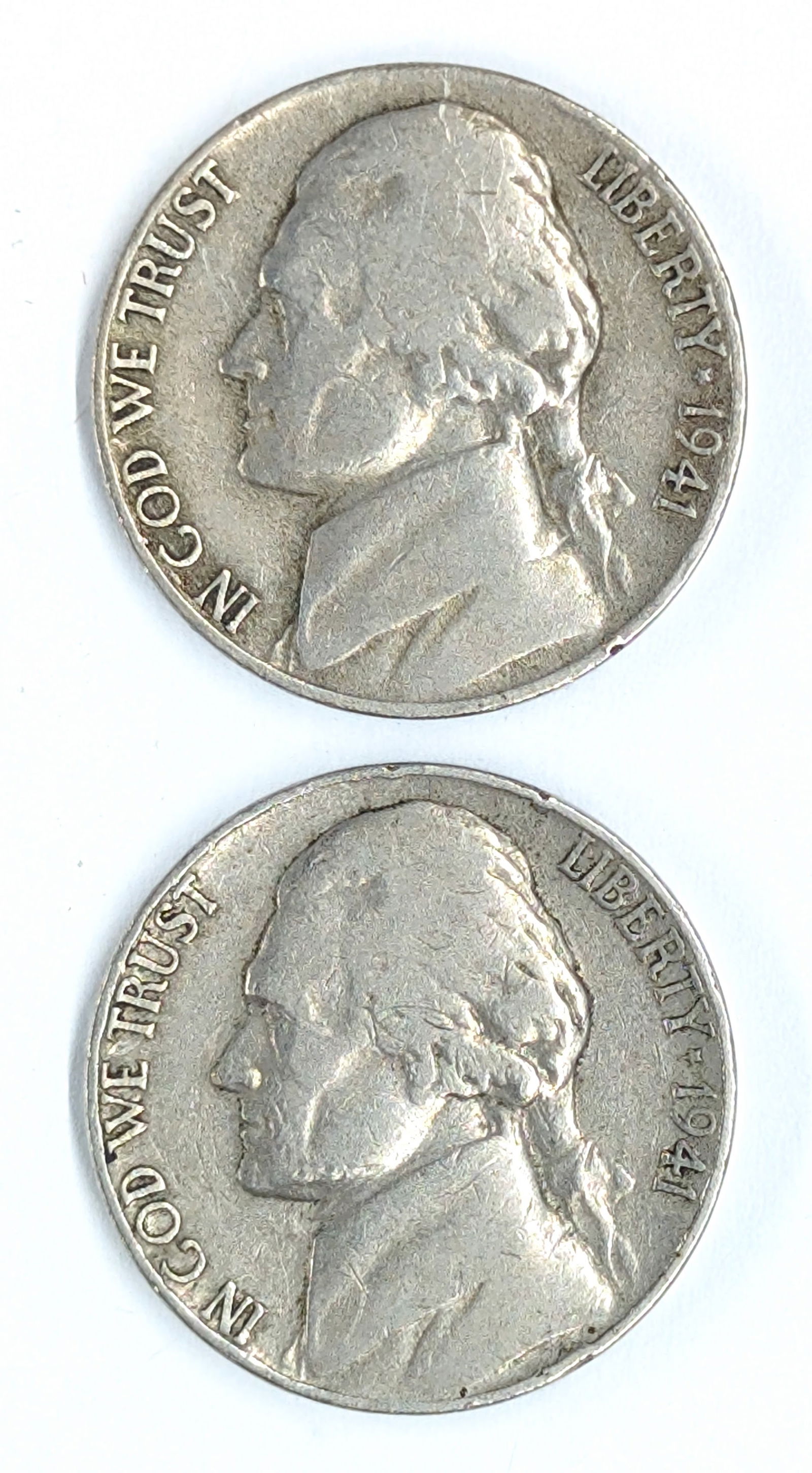 Lot of 2 Jefferson Nickels - 1941 P/D: Coin 