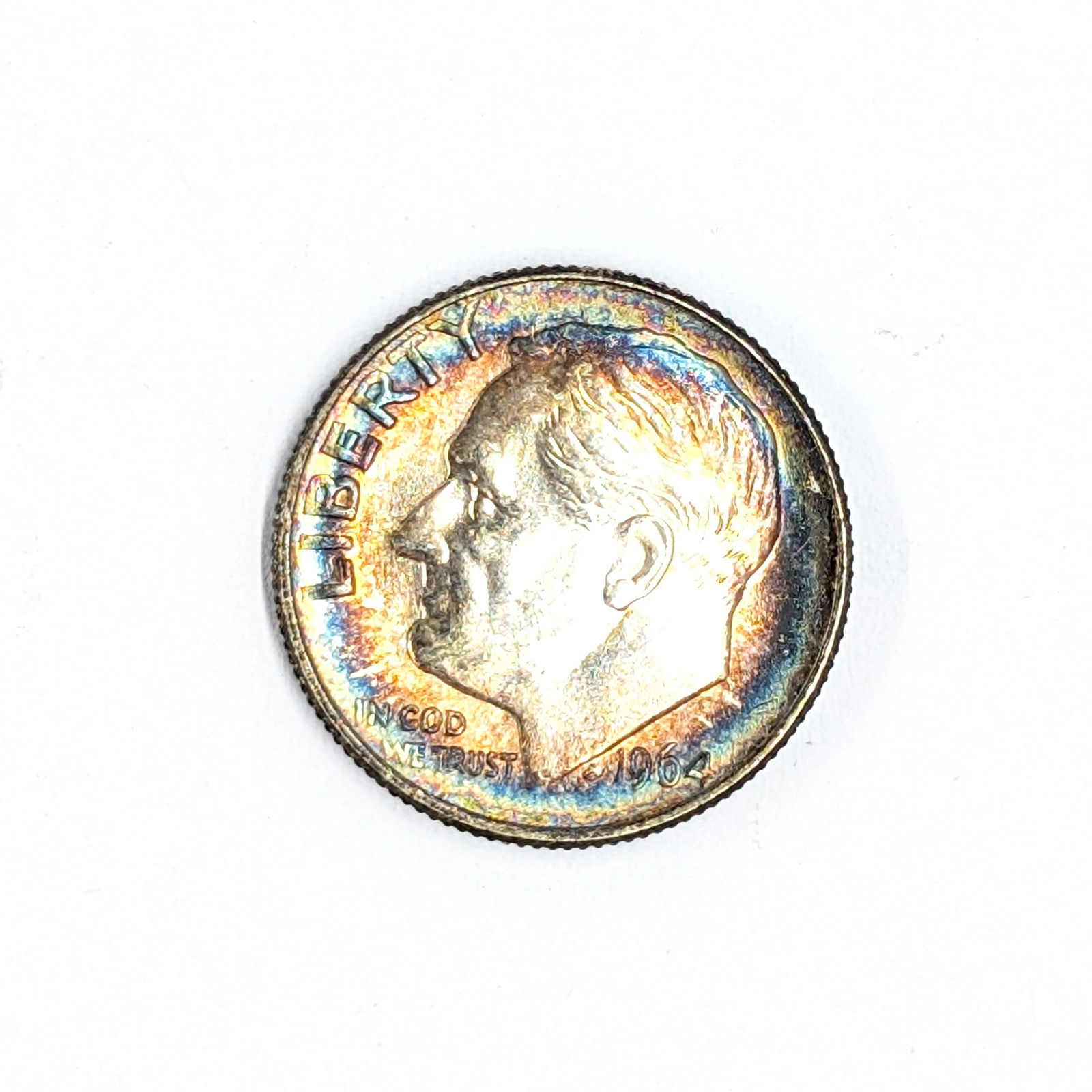 FEATURE- 1964 Silver Roosevelt Dime- Beautifully Toned: _ 