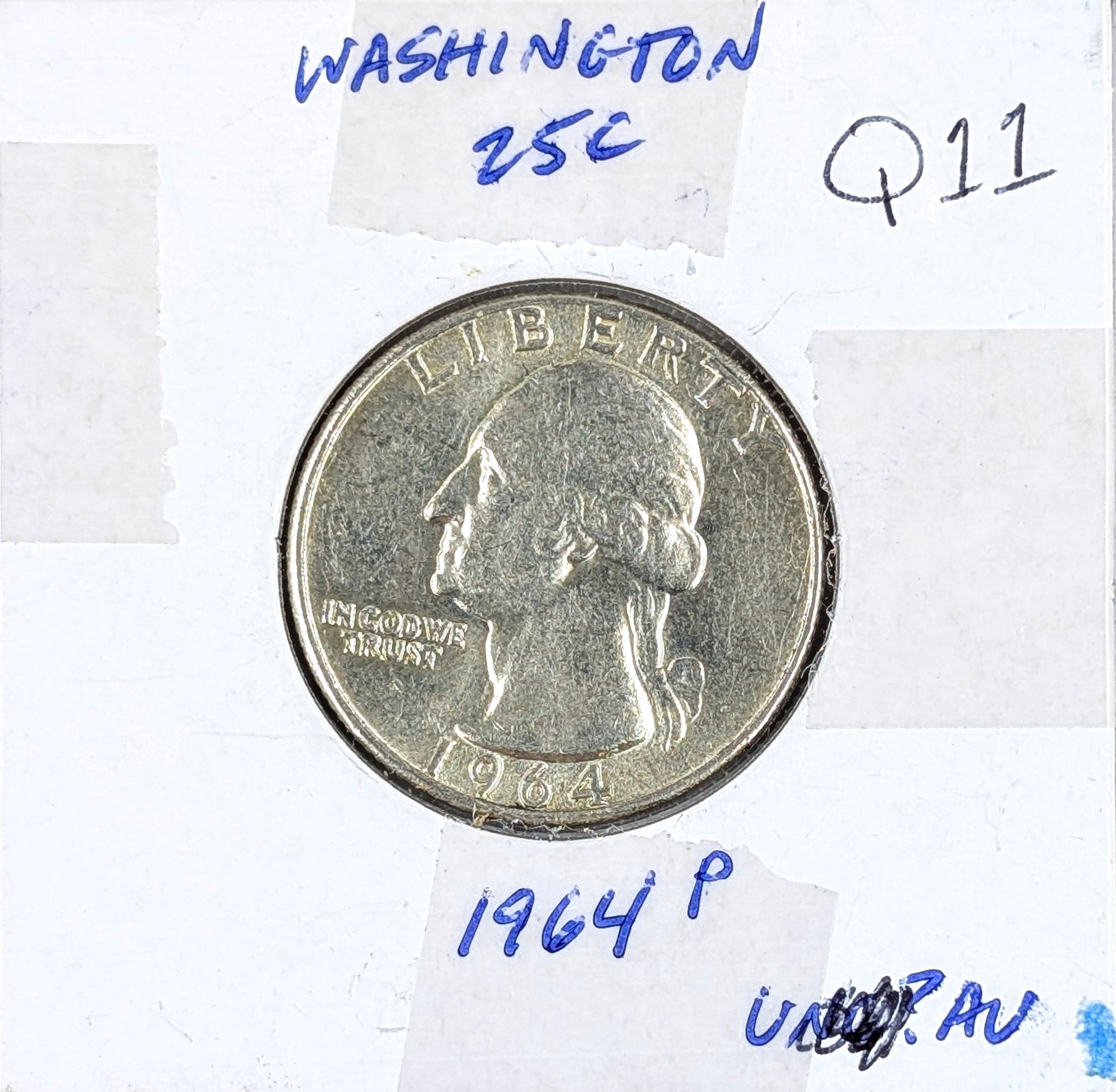 1964 Silver Washington Quarter- Uncirculated: _ 