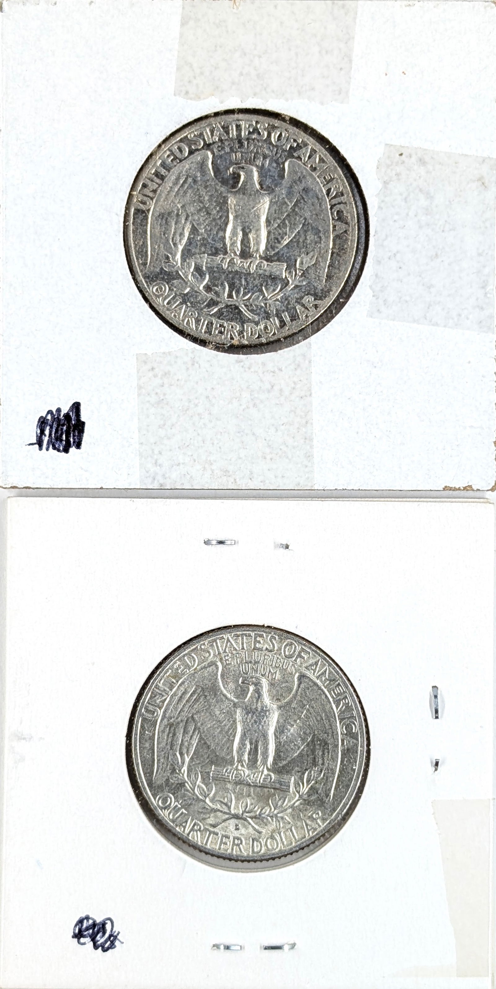 Lot of 2 Silver Washington Quarters- 1964 P&D - 2