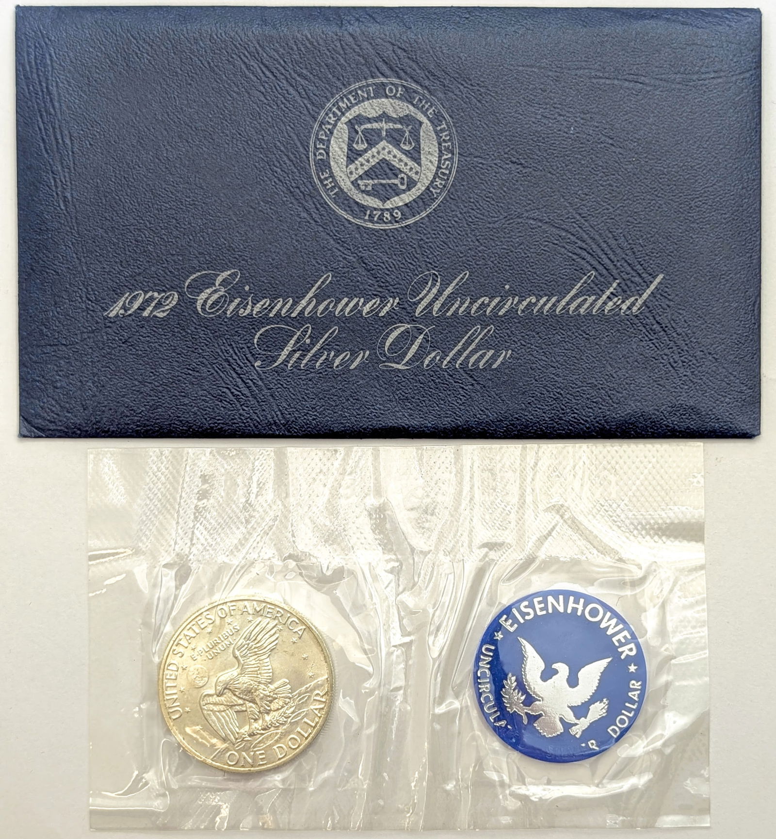 1972 Eisenhower " Ike" Uncirculated Silver Dollar - 2