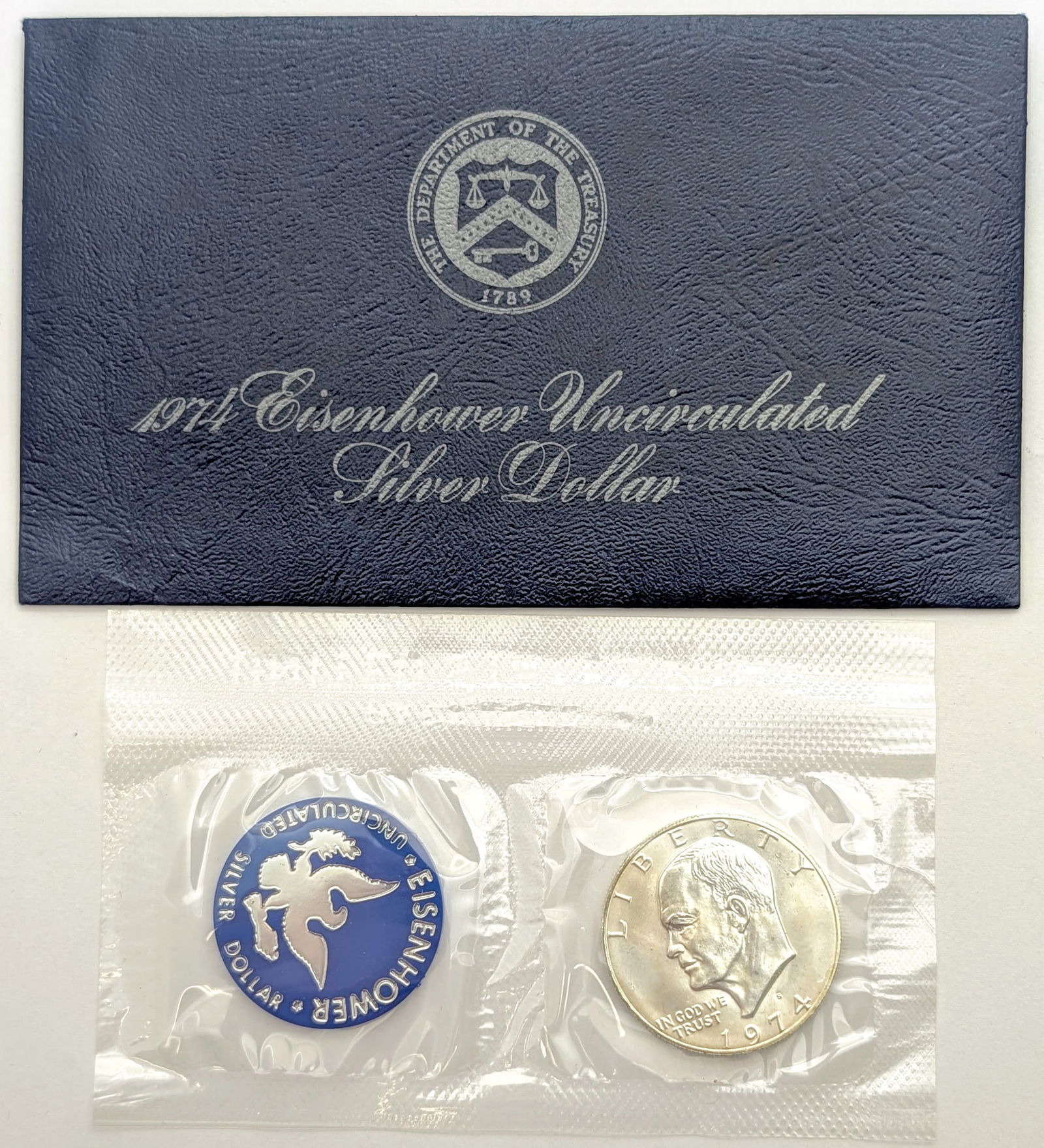 1974 Eisenhower " Ike" Uncirculated Silver Dollar: _ 