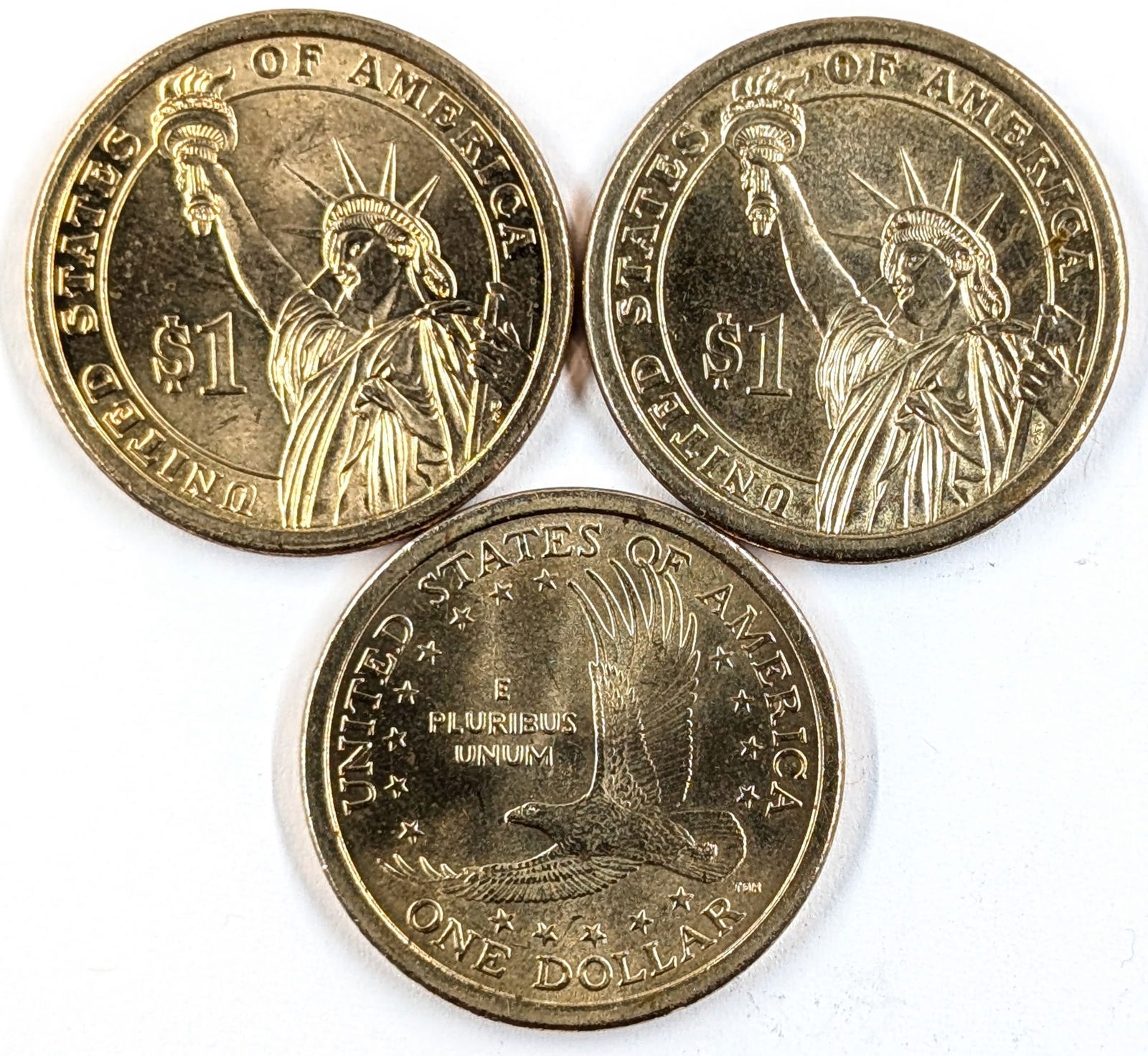 Lot of 3 Dollar Coins- John Adams, John Quincy Adams, Sacagawea - 2