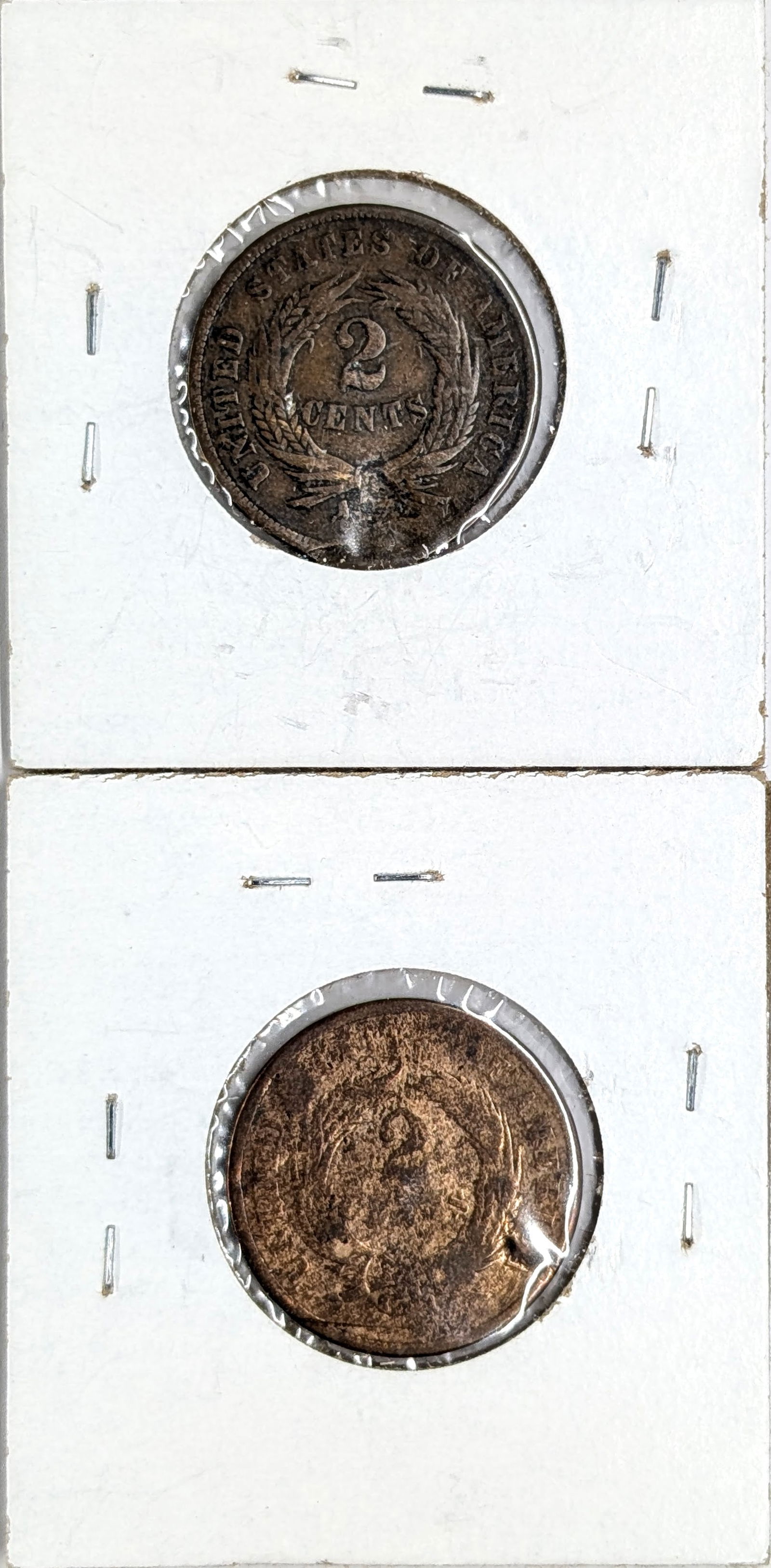 Lot of 2 Two Cent Pieces- Both 1865 - 2