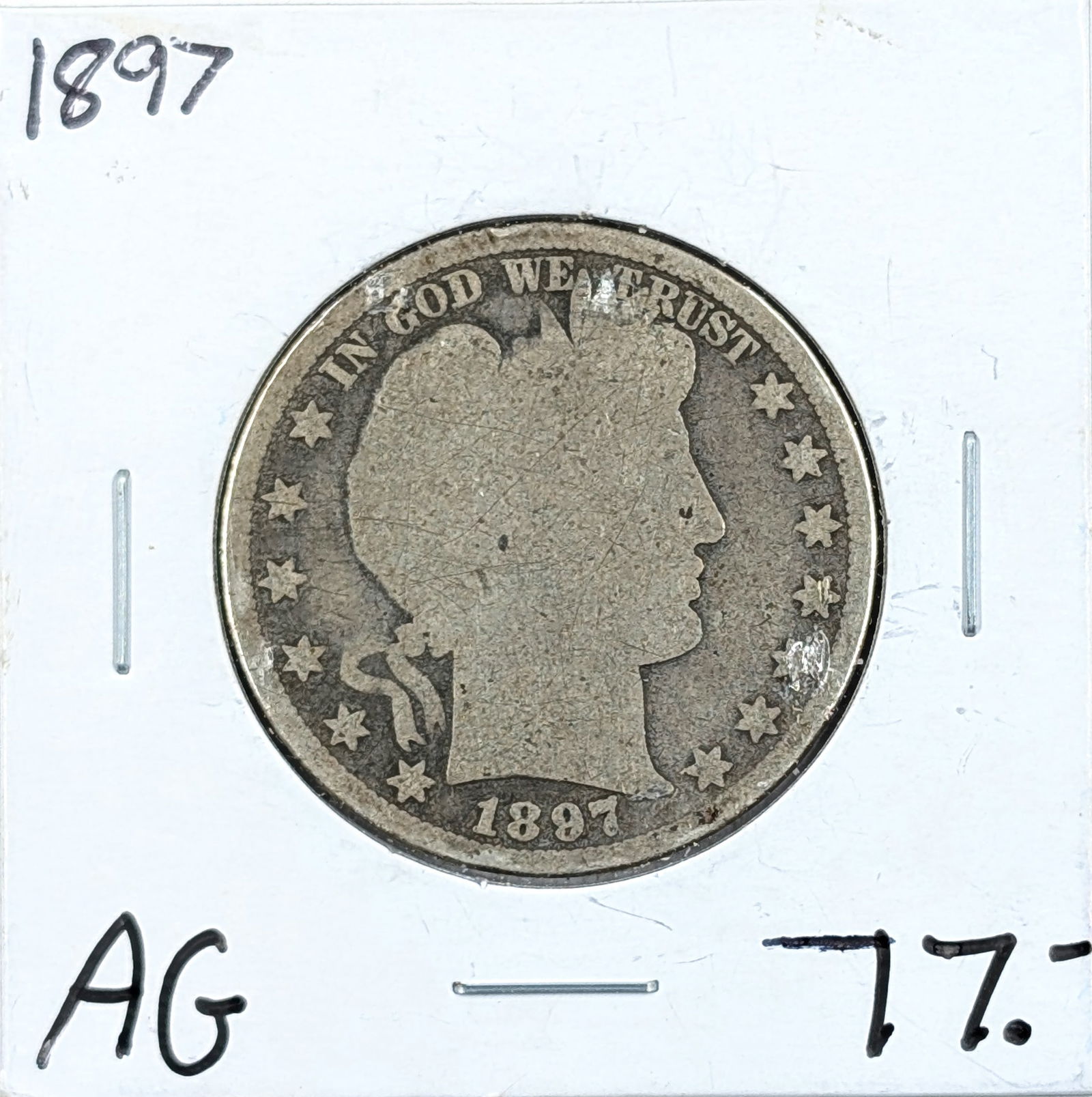 1897 Silver Barber Half Dollar: _ 