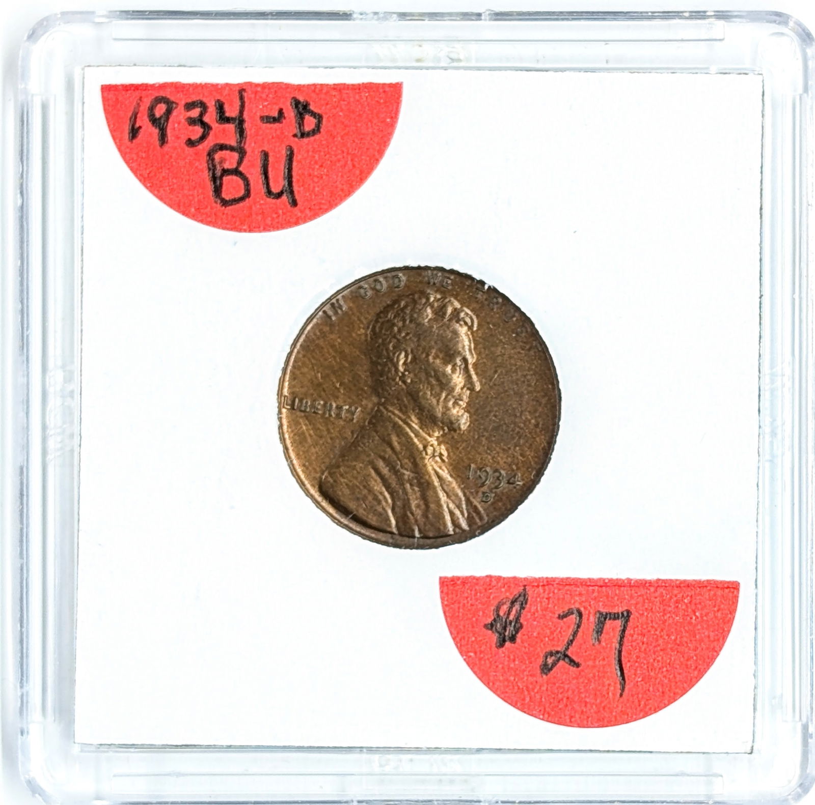 1934-D Wheat Cent- BU: _ 