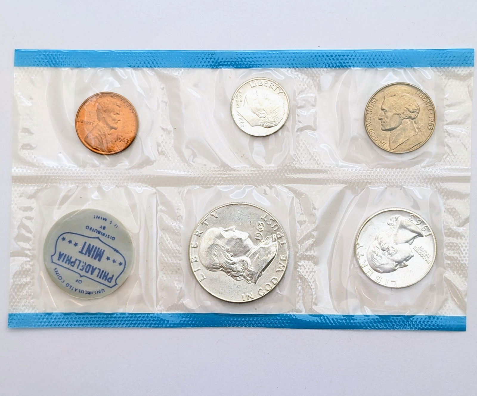 1963 Silver US Mint Uncirculated Set w/ Silver Half, Quarter & Dime: _ 
