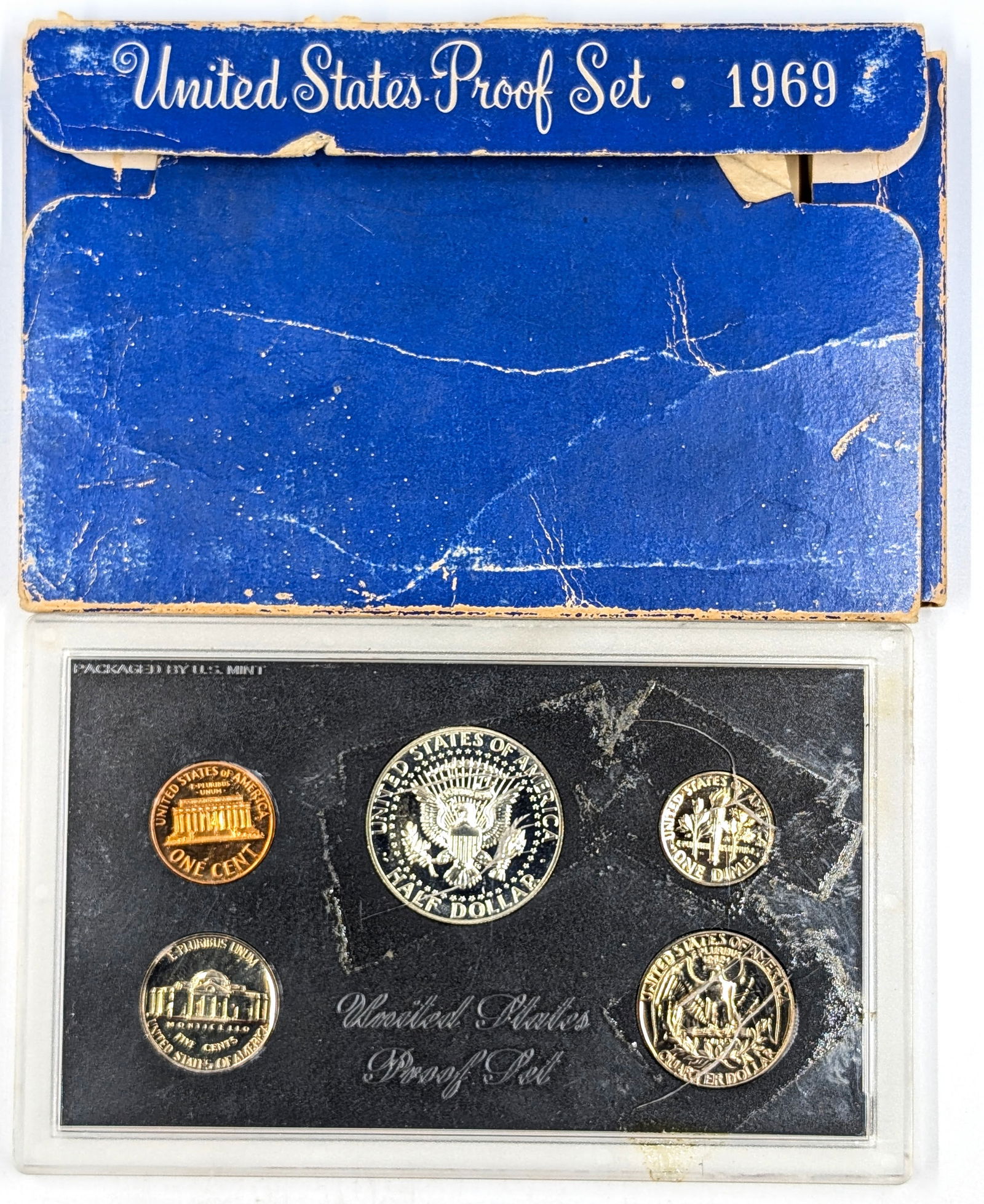 1969 Silver US Mint Proof Set w/ Silver Half, Quarter & Dime - 2