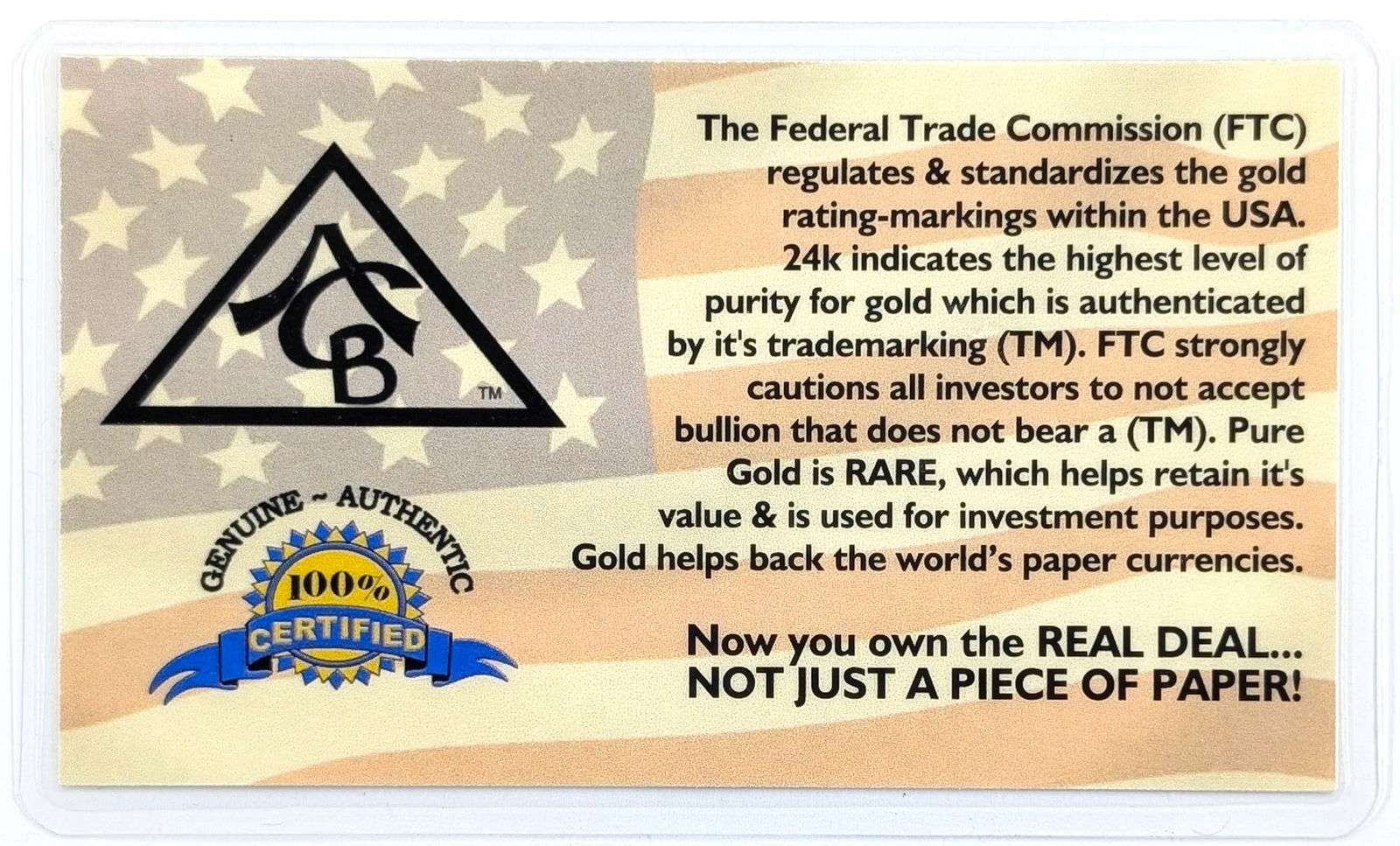 1/4 grain .999 Fine Gold - American Certified Bullion - 2