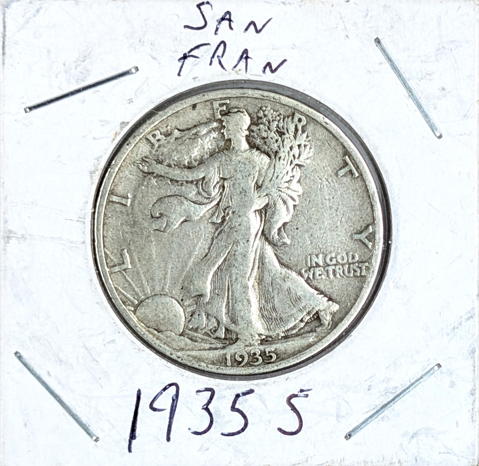 1935-S Silver Walking Liberty Half Dollar: _ 