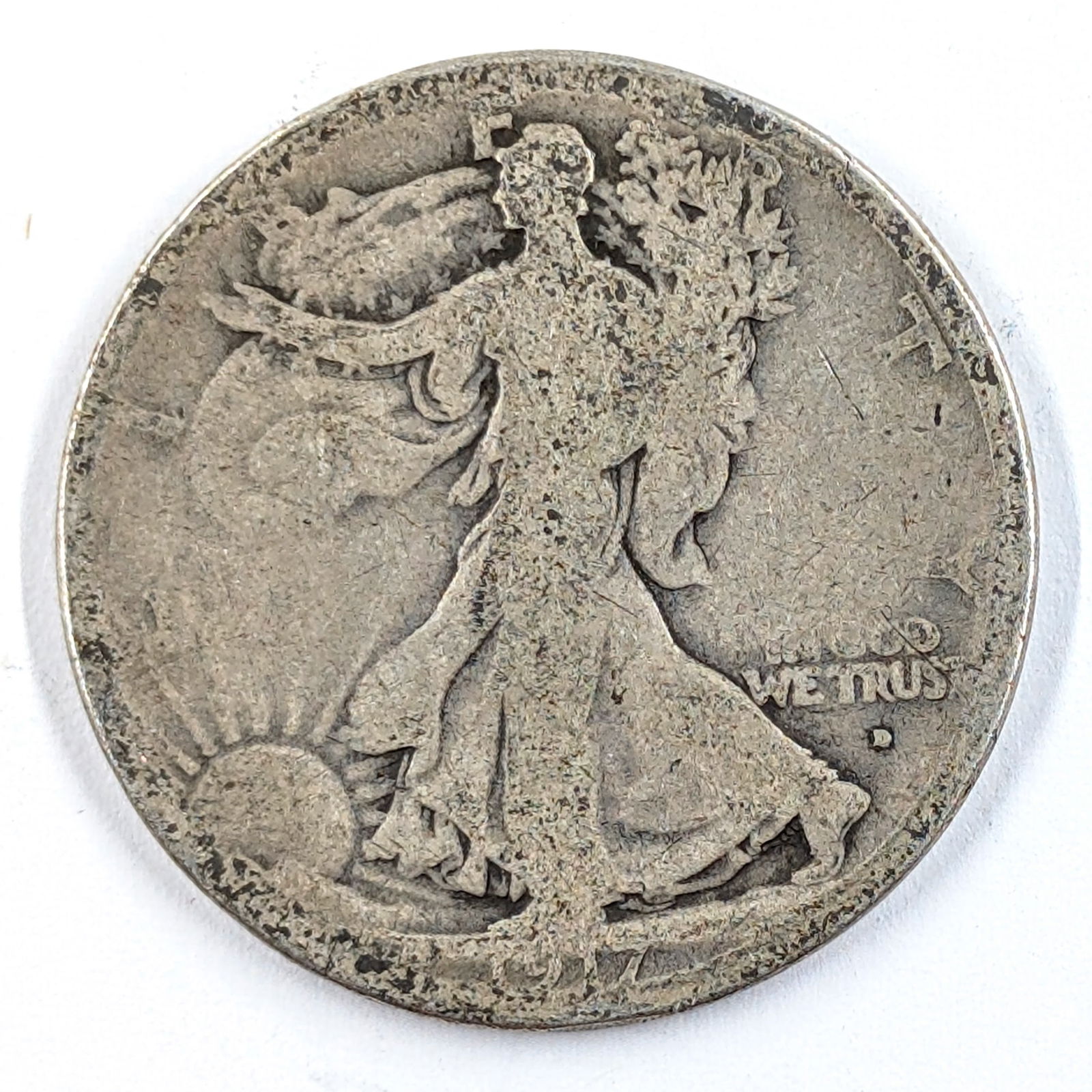 1917-D Silver Walking Liberty Half Dollar- Mint Mark on Obverse/ Key Date: _ 