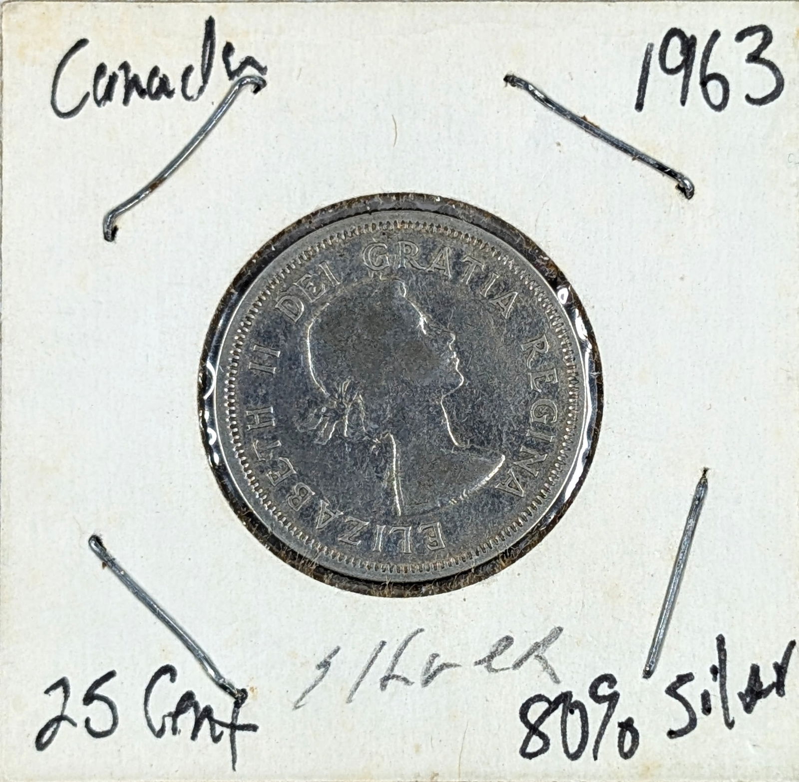 1963 Canadian Quarter - 80% Silver: _ 