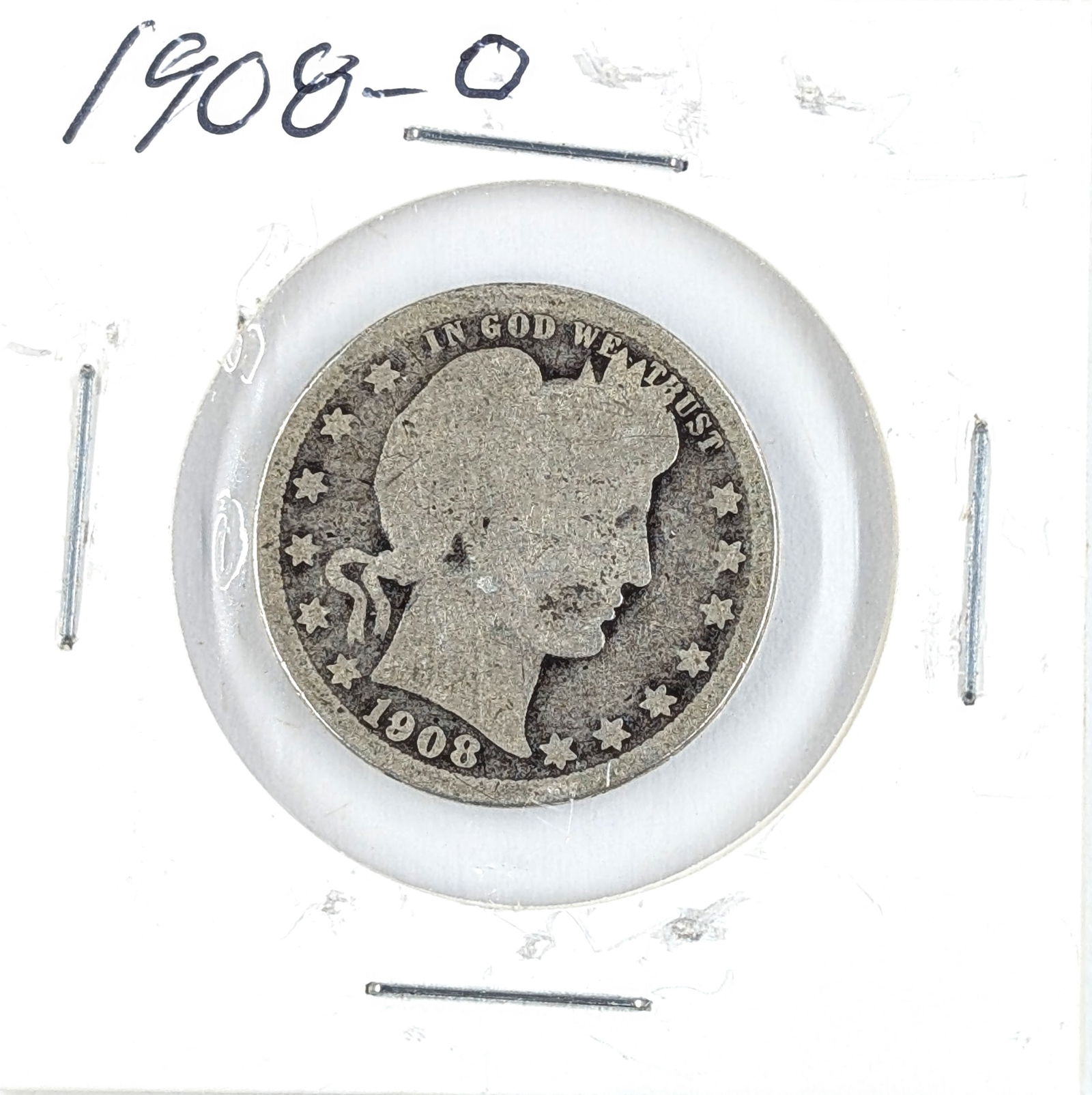 1908-O Silver Barber Quarter (1 of 2)