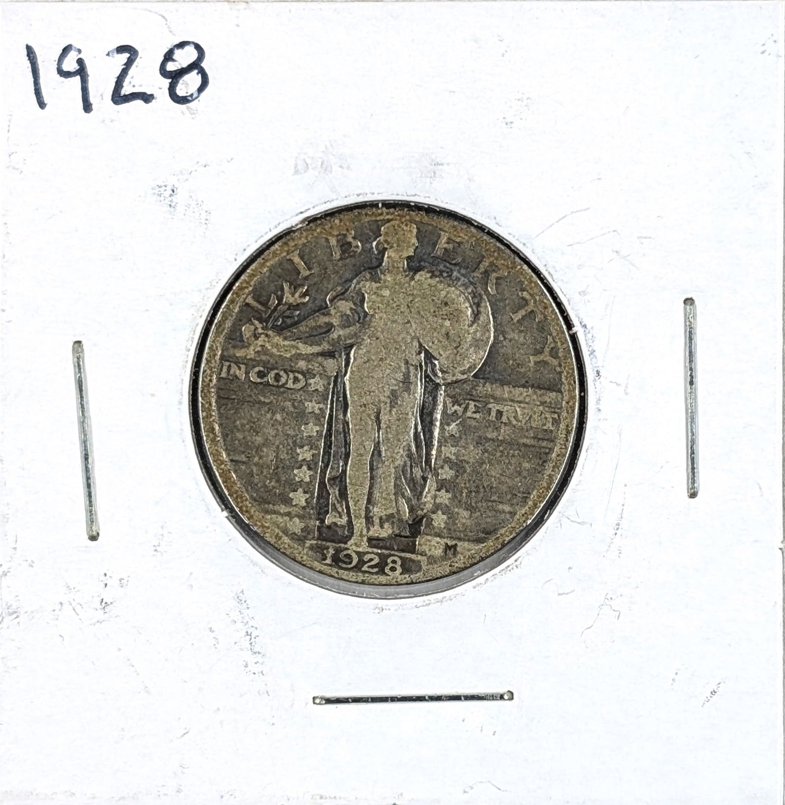 1928 Silver Standing Liberty Quarter- Toned: _ 