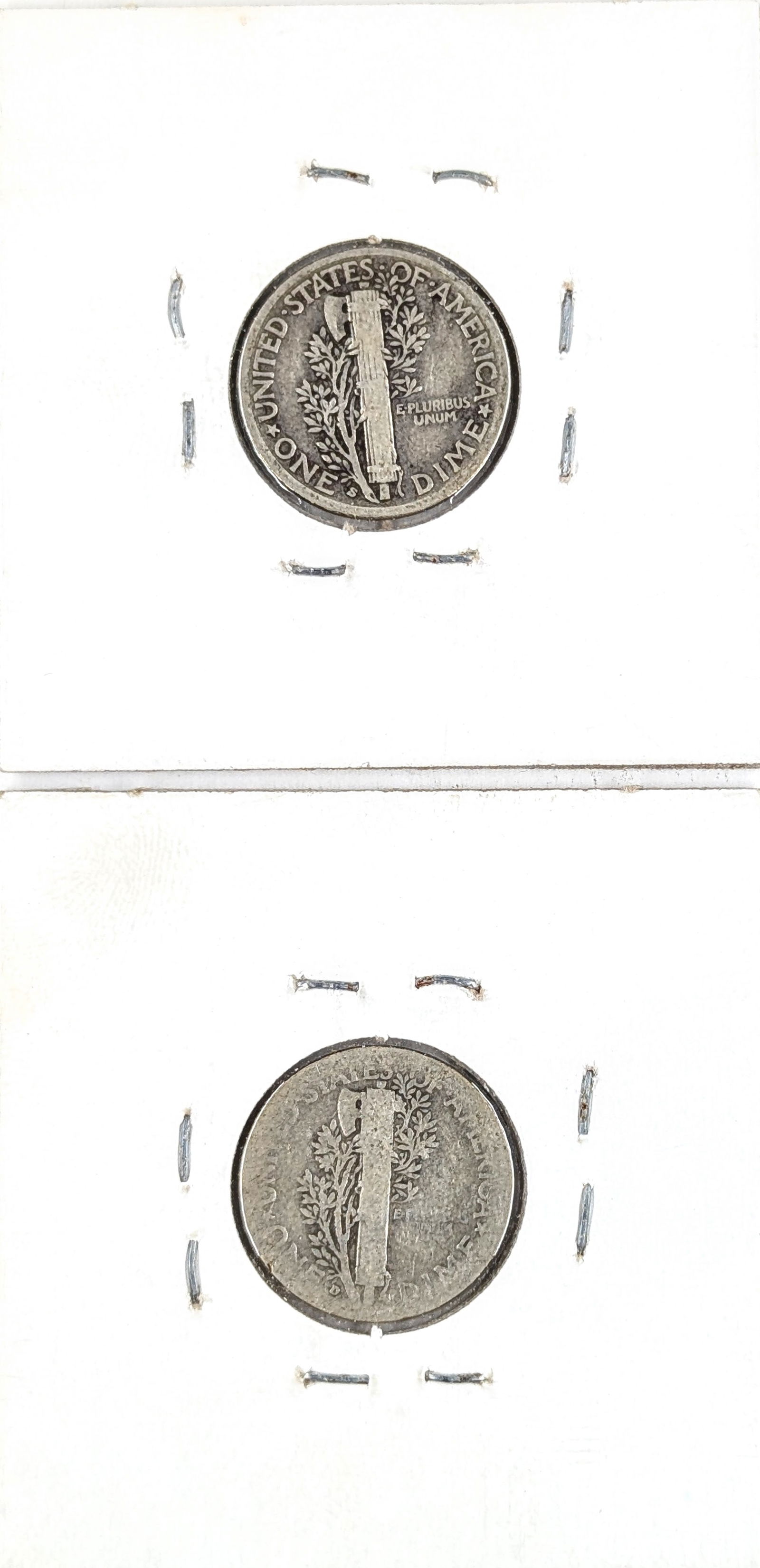 Lot of 2 Silver Mercury Dimes - 1936 D/S - 2