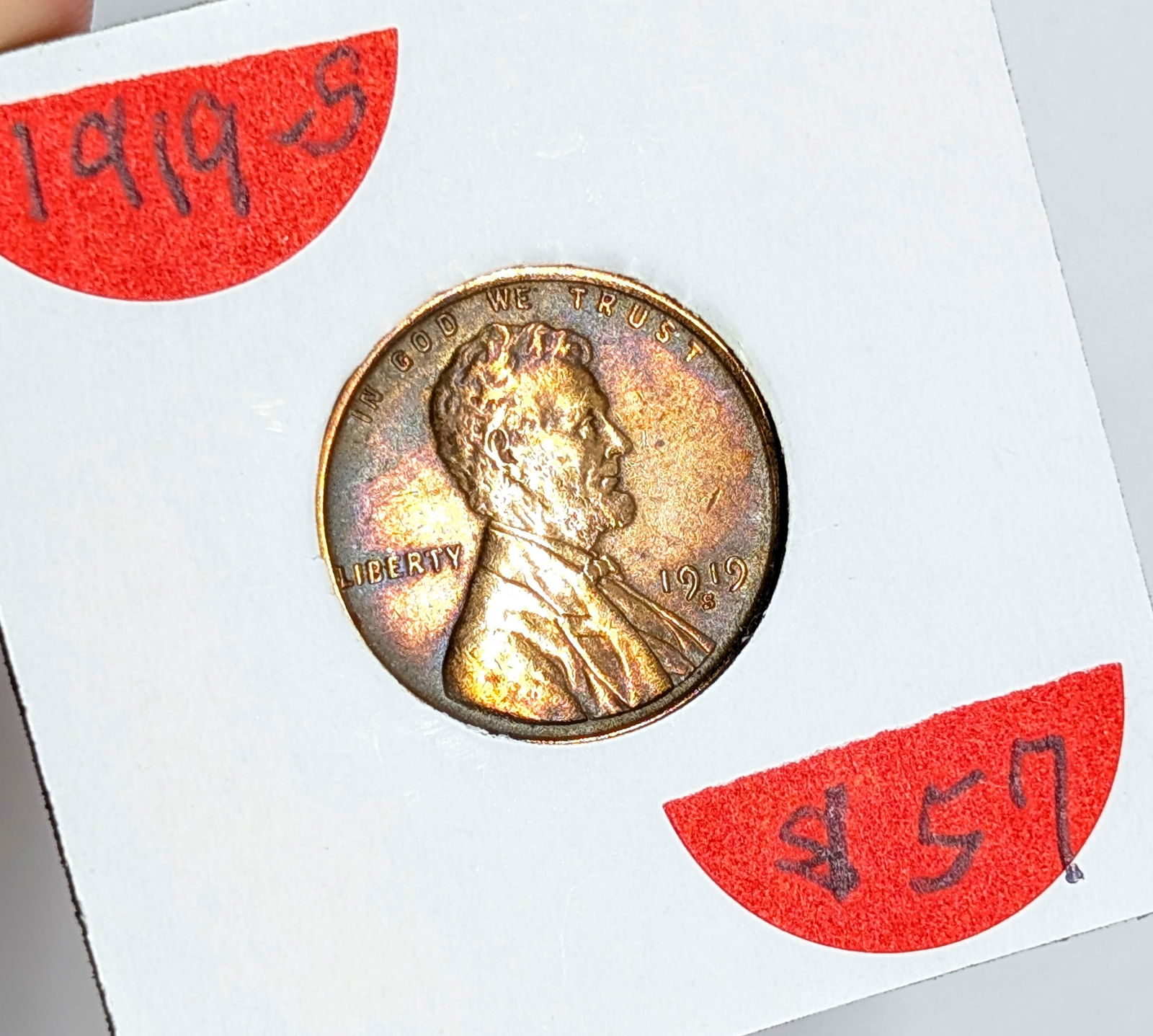 1919-S Wheat Cent - Toned (1 of 3)