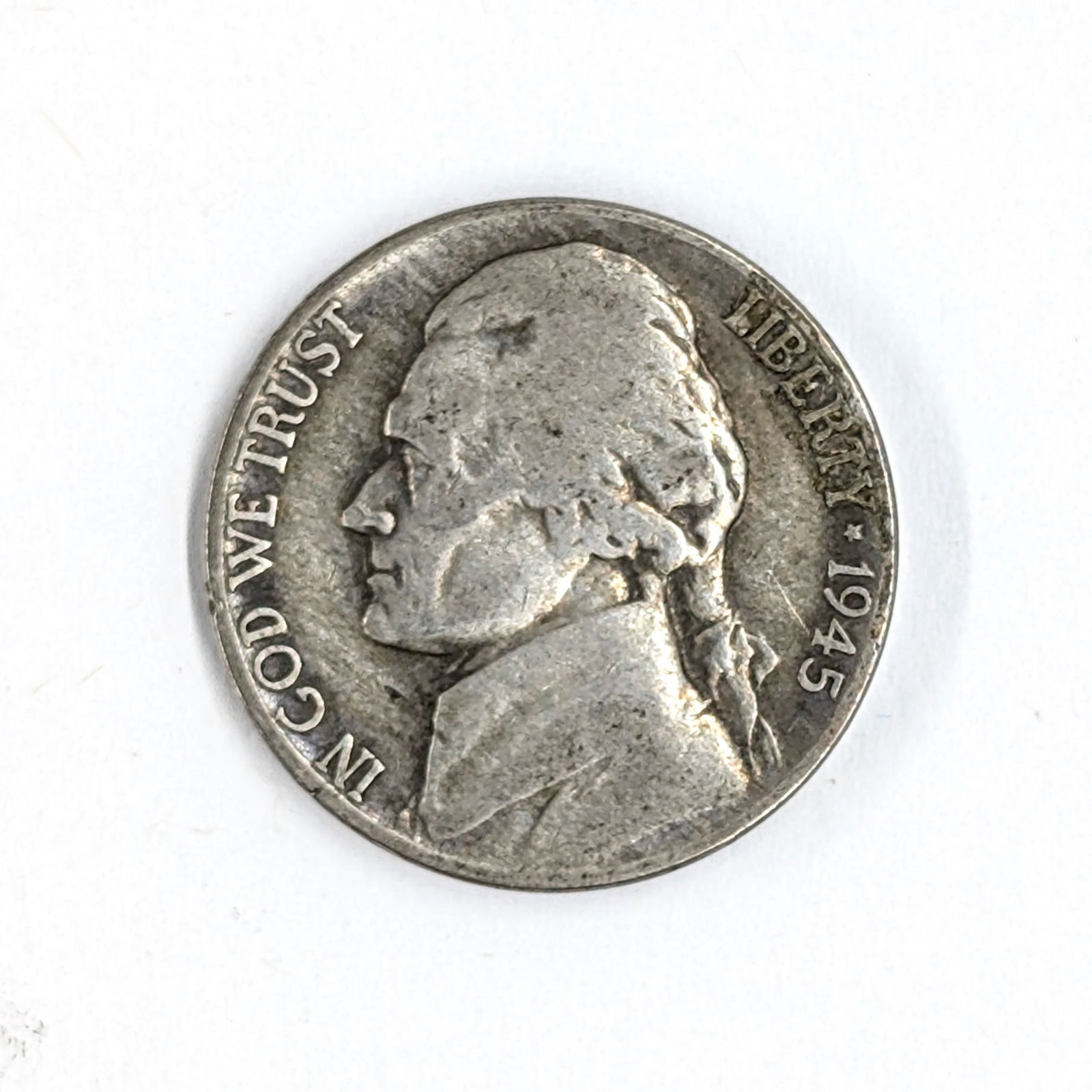 1945-P Silver War Nickel: 35% Silver 