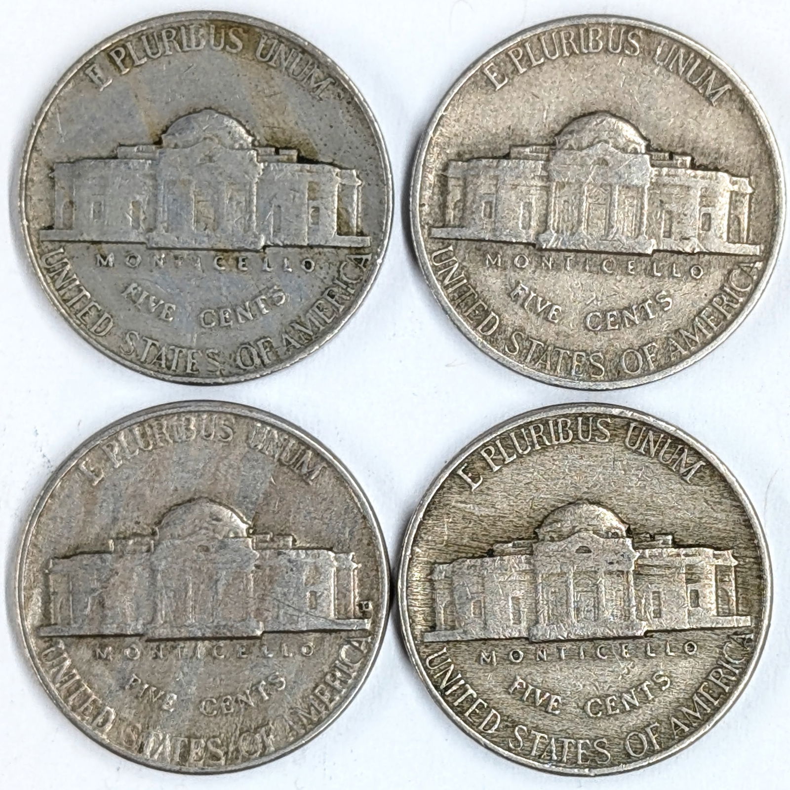 Lot of 4 Jefferson Nickels - 1946-1949 - 2