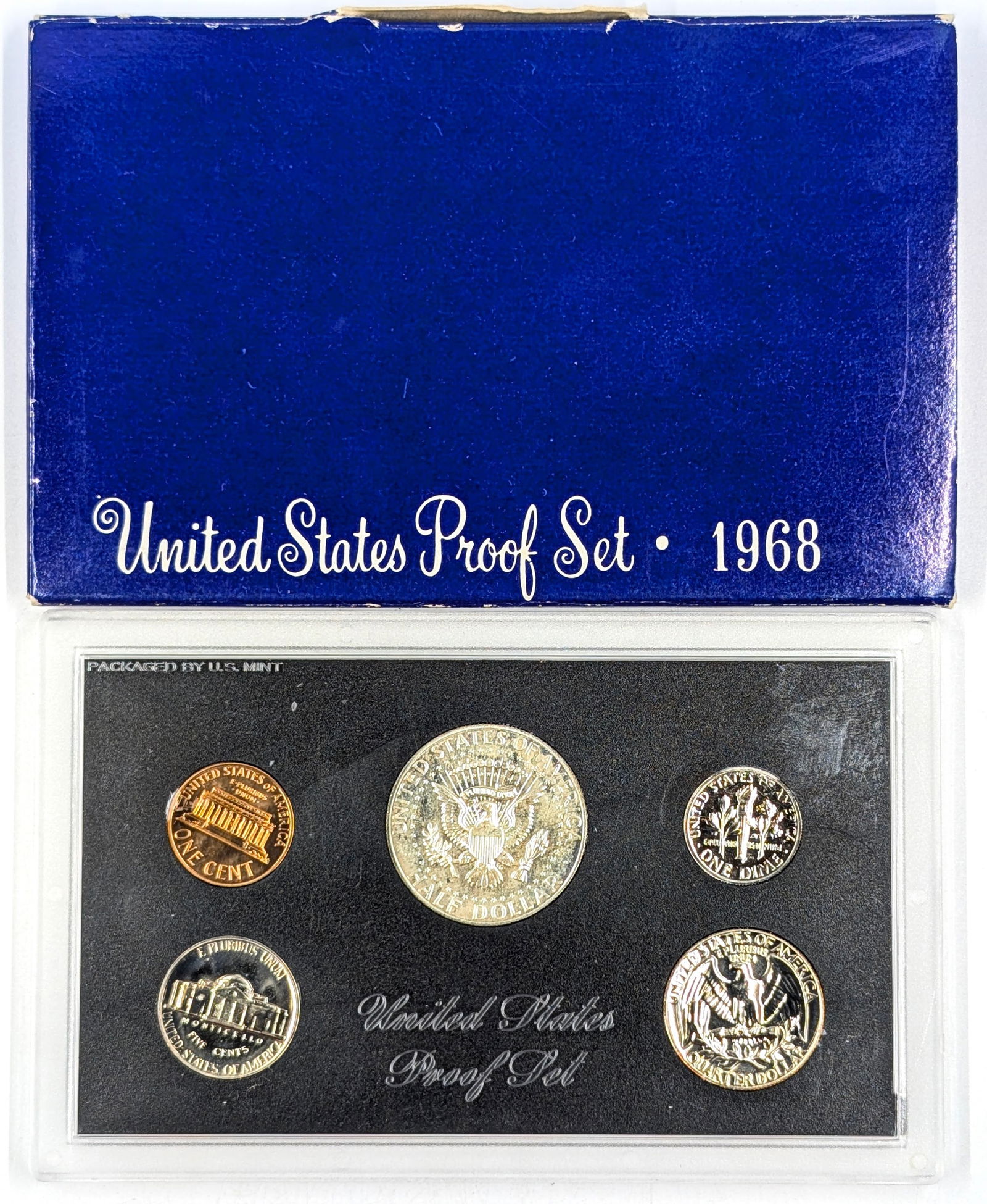 1968 US Mint Proof Set w/ Silver JFK Half - 2