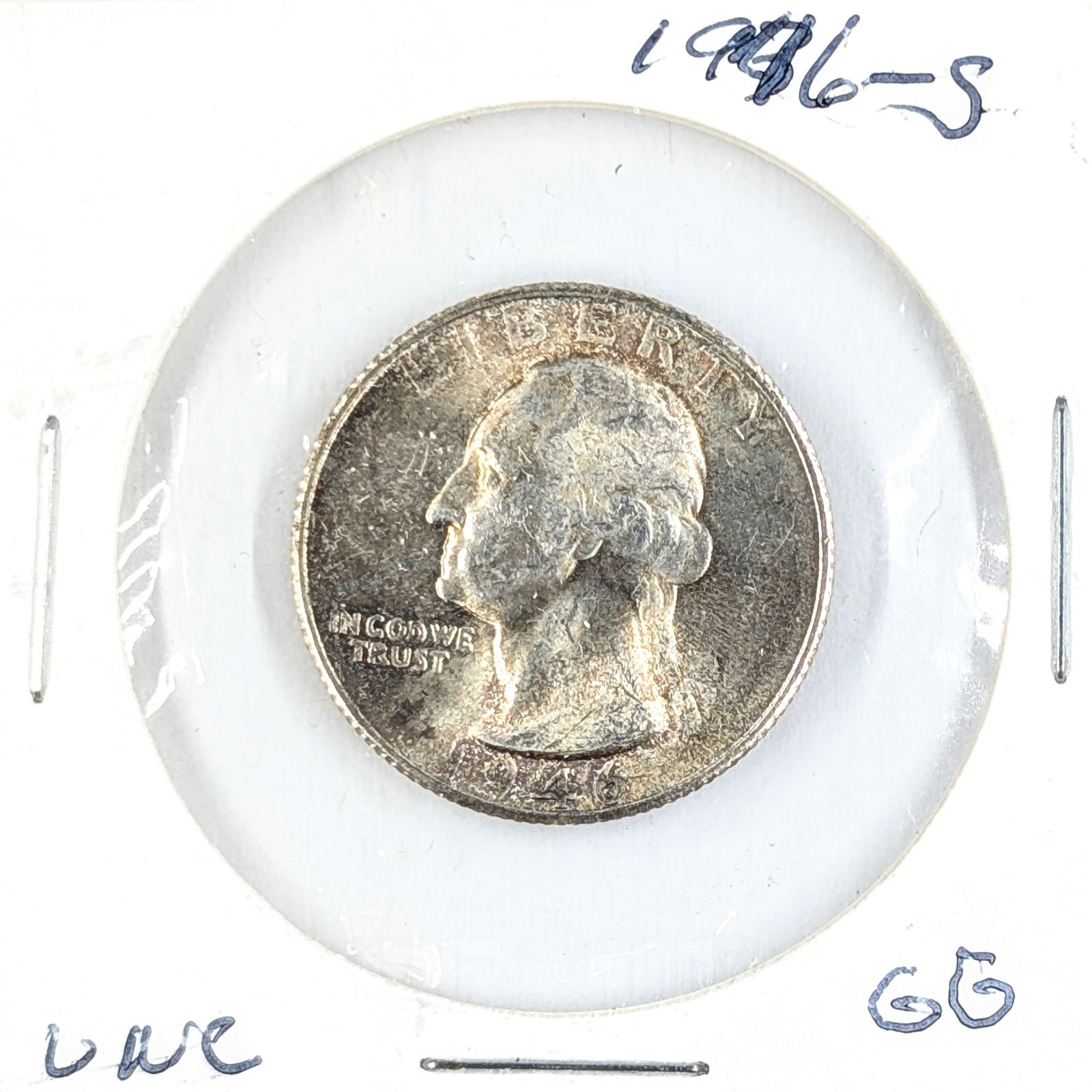 1946-S Silver Washington Quarter- Uncirculated/Toned (1 of 2)
