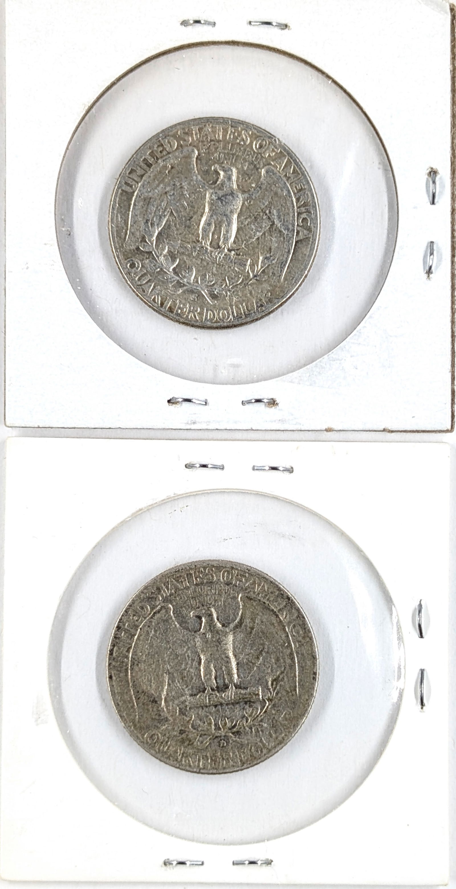 Lot of 2 Silver Washington Quarter-1954-S, 1955-D - 2