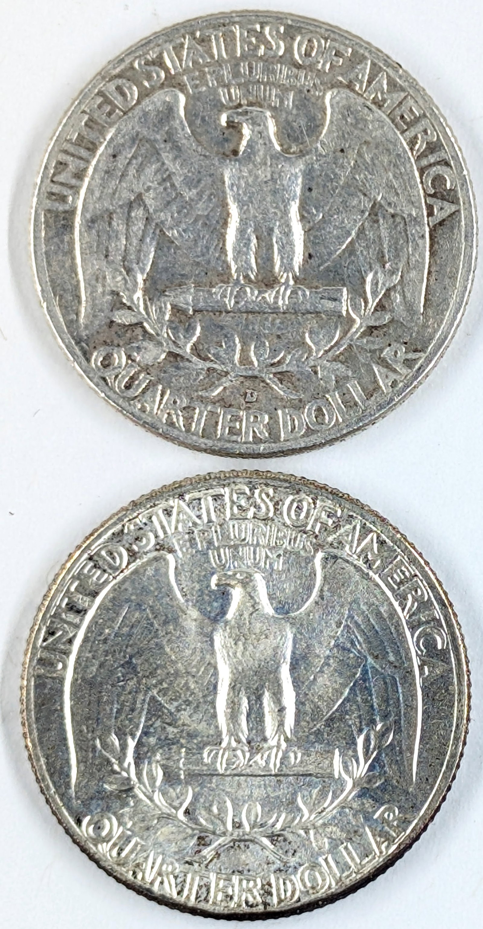 Lot of 2 Silver Washington Quarter- 1962-D, 1964 - 2