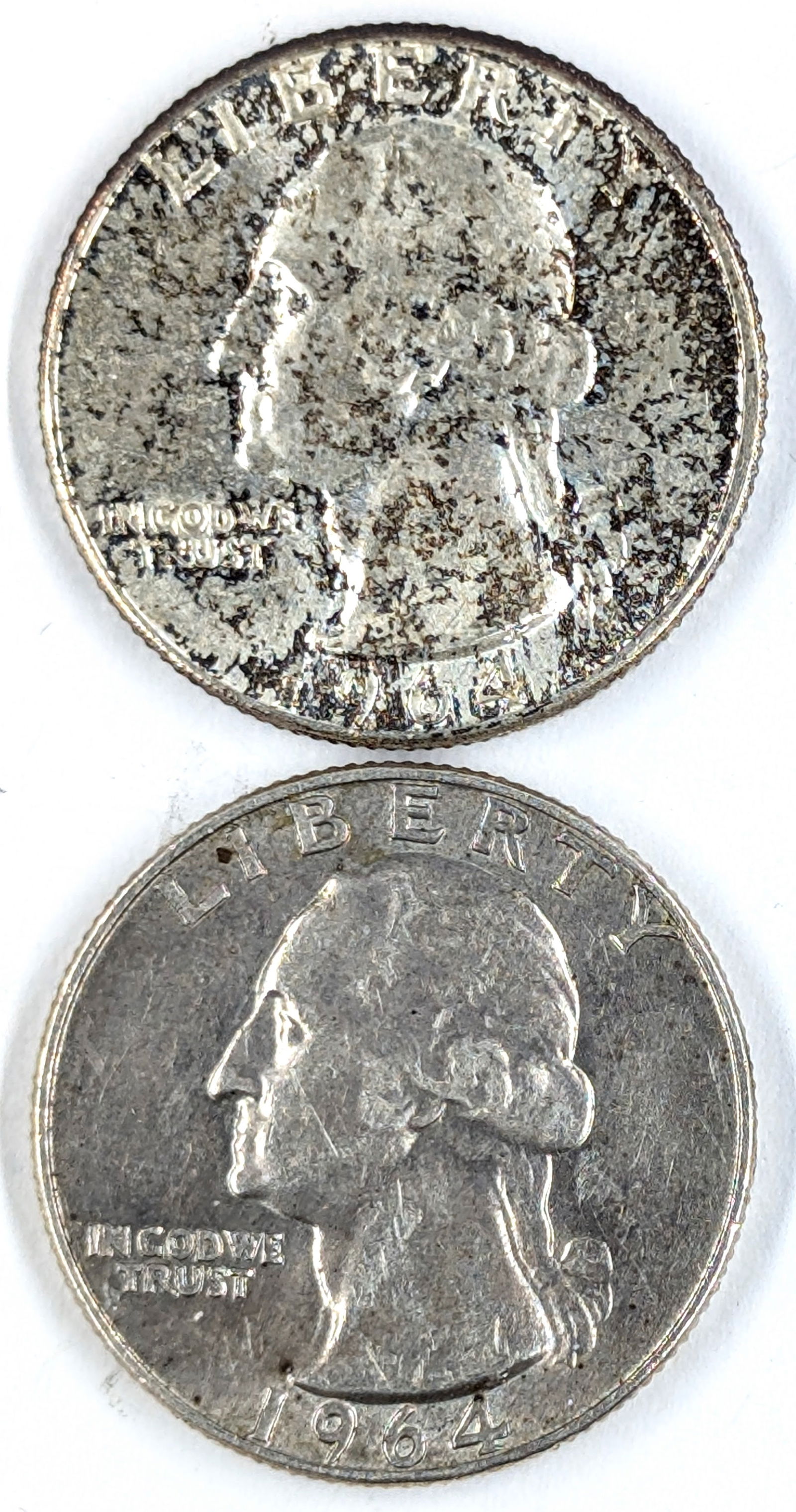 Lot of 2 Silver Washington Quarter- 1964 P/D (1 of 2)