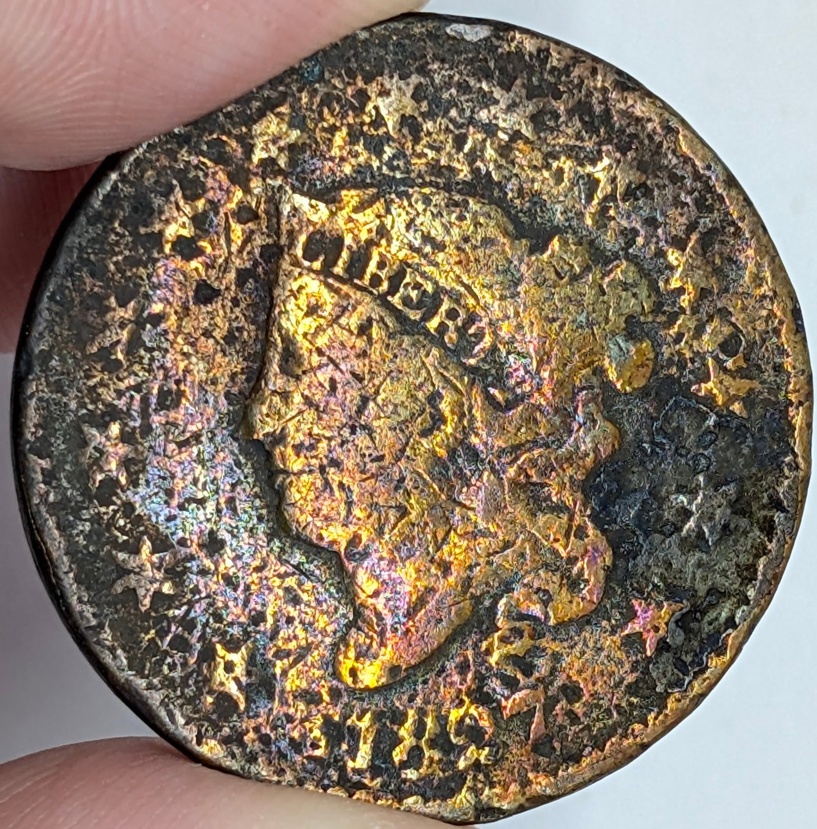 1827 Large Cent - Toned (1 of 3)