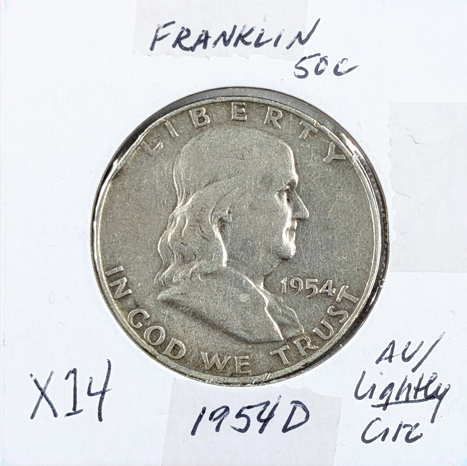 1954-D Silver Franklin Half Dollar (1 of 2)